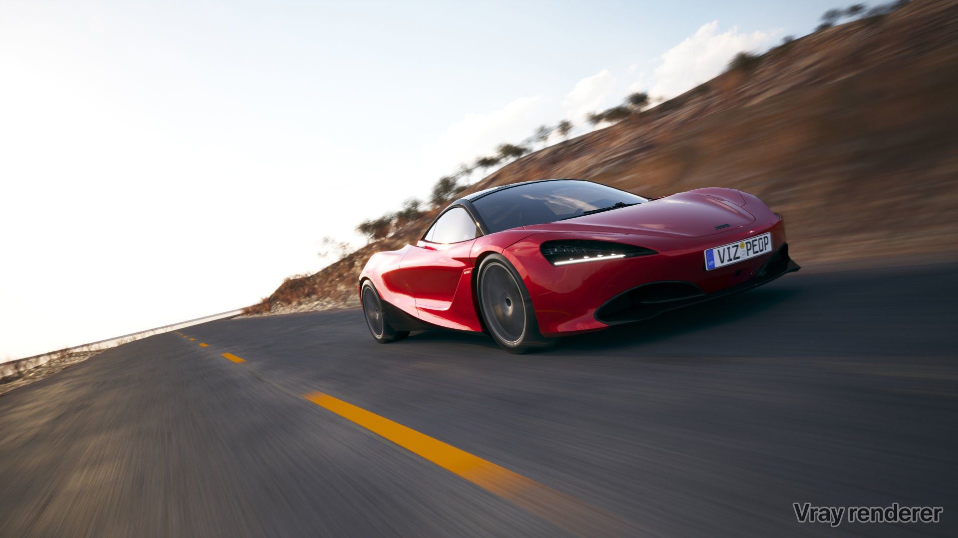 1920x1080 Motionblur on a fast car scene