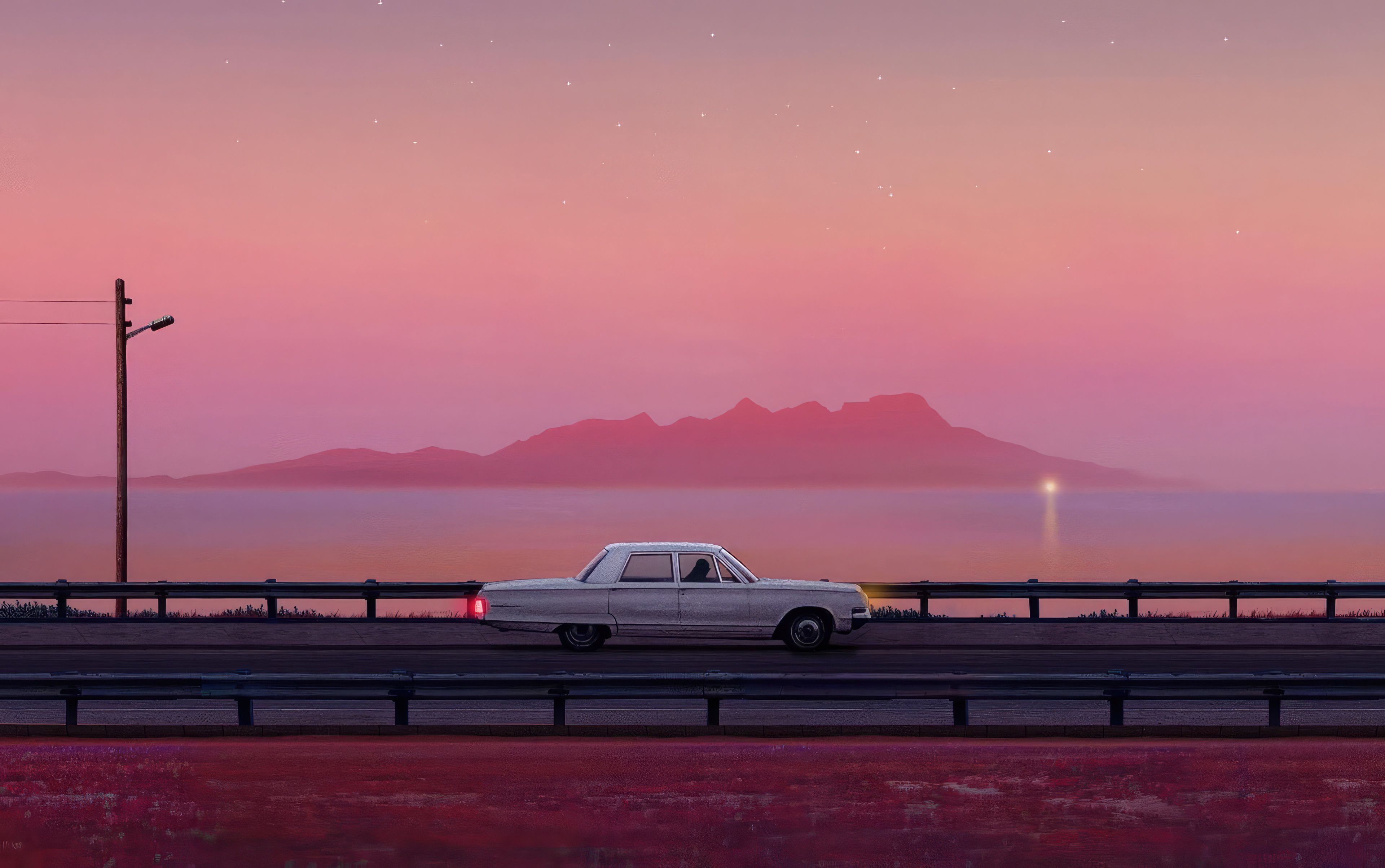 3840x2408 Retro Vibes Cruising Through Neon Dreams Wallpaper, HD Artist Wallpaper, 4k Wallpaper, Image, Background, Photos and Picture
