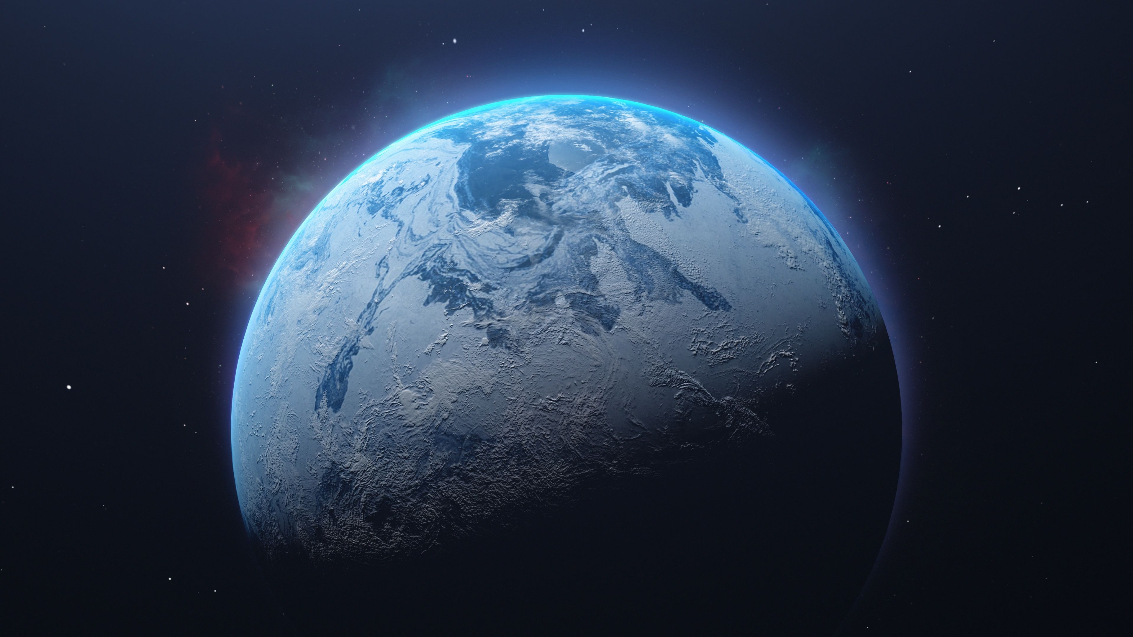 3840x2160 Planet Wallpaper 4K, Frozen, Orbit, Outer space