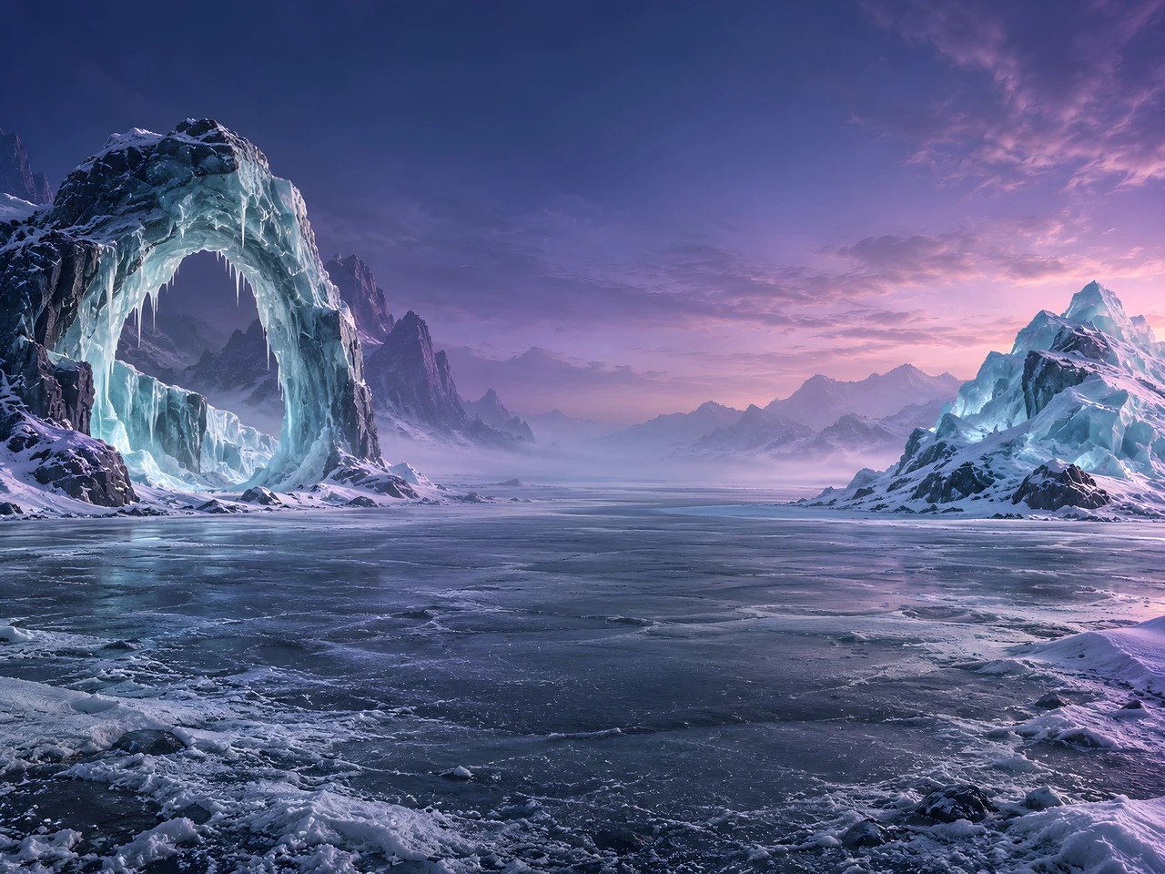 1280x960 Frozen Arch And Ice Mound · Space Fold Wallpaper · V Coded Gallery