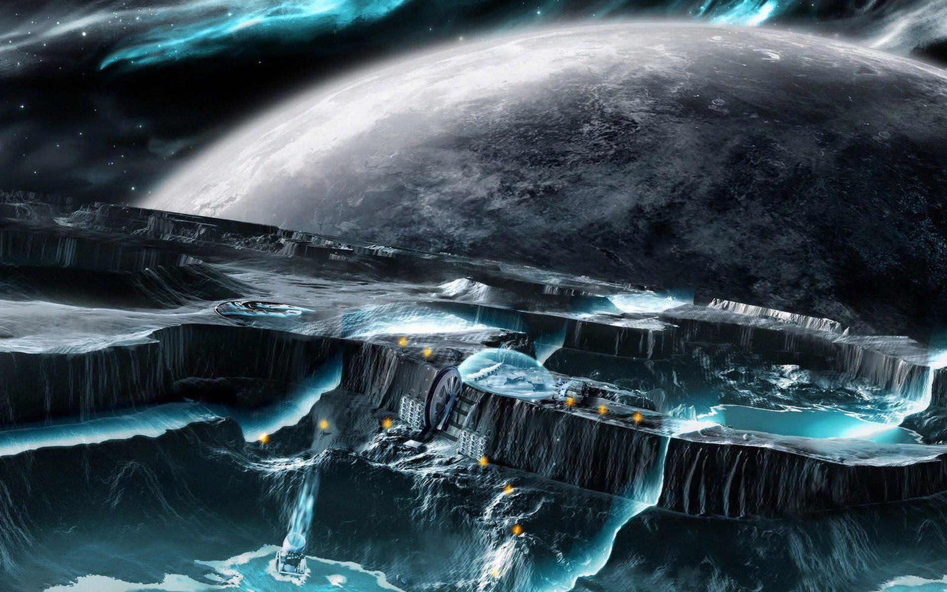 1920x1200 Sci Fi Alien Planet HD Sci Fi Planetscape: Frozen Alien World 1920x1200