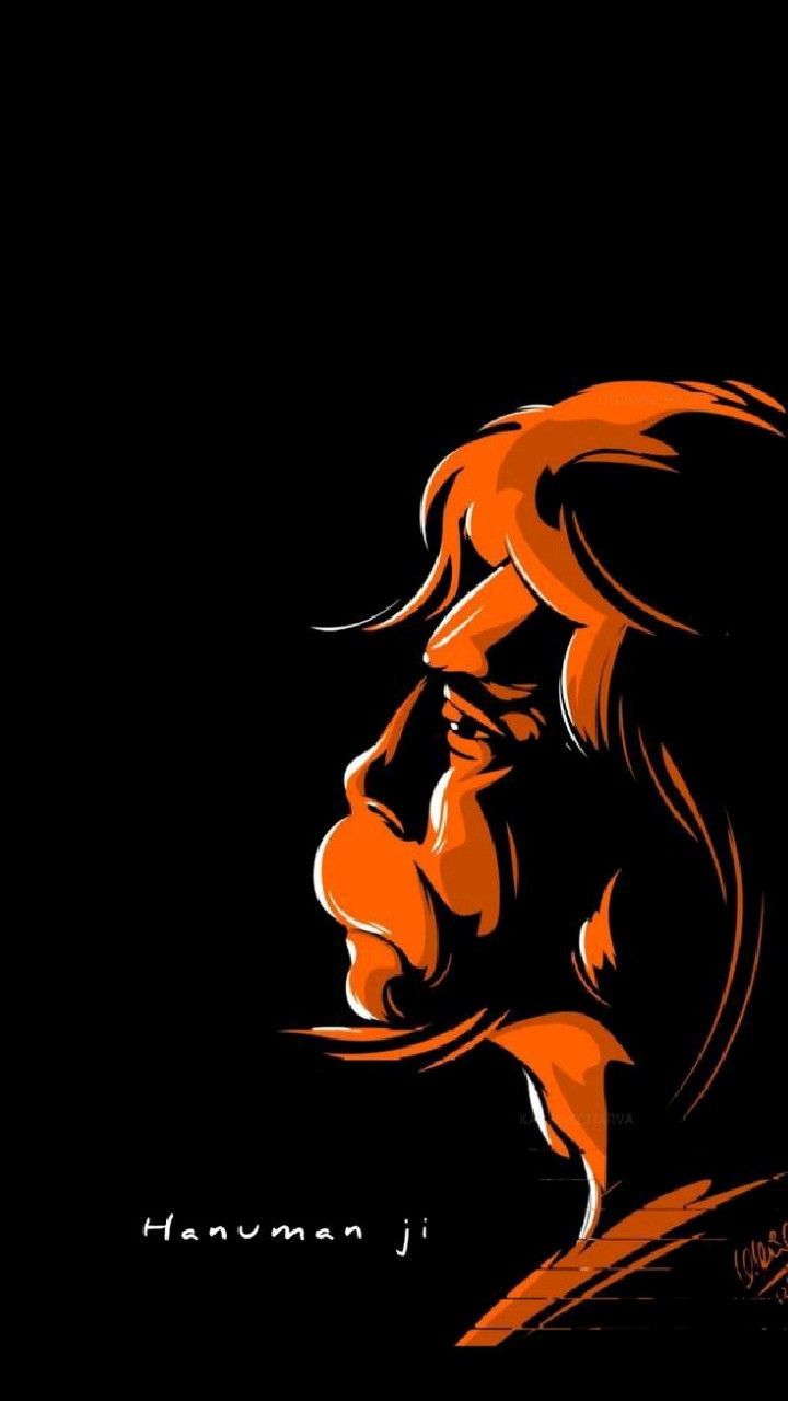 720x1280 Hanuman orange pic. Hanumanji black wallpaper, Hanuman ji painting canvas, Minimalist logos