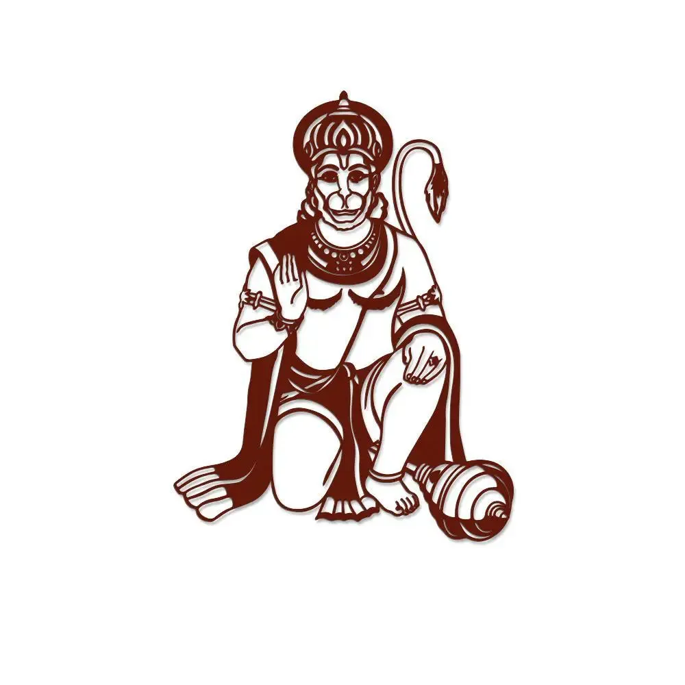 1000x1000 Beautiful Hanuman ji Wooden Wall Hanging, Living Room Wooden Wall Decoration