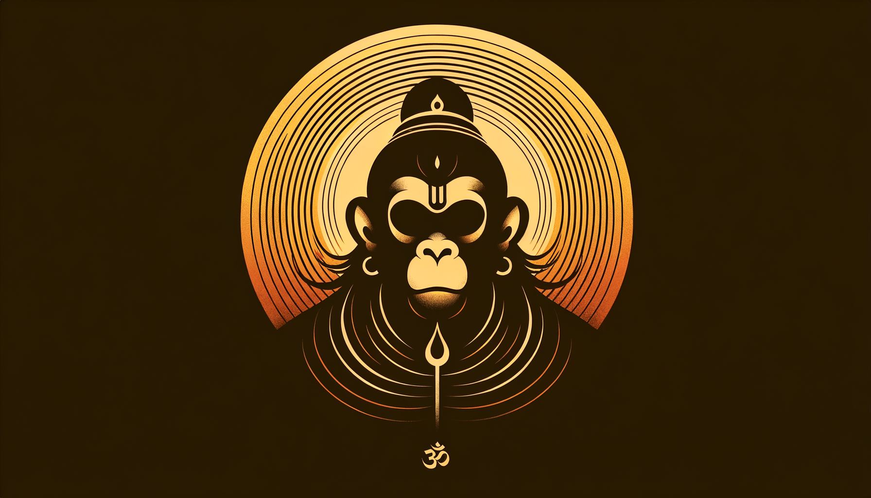 1792x1024 Lord Hanuman Minimalist Silhouette Wallpaper: Free Download