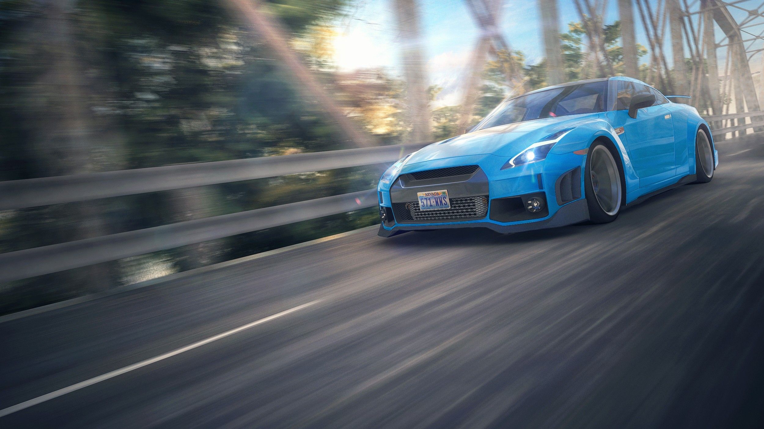 2500x1406 car, Nissan, Nissan GTR, Blue Cars, Motion Blur Wallpaper HD / Desktop and Mobile Background