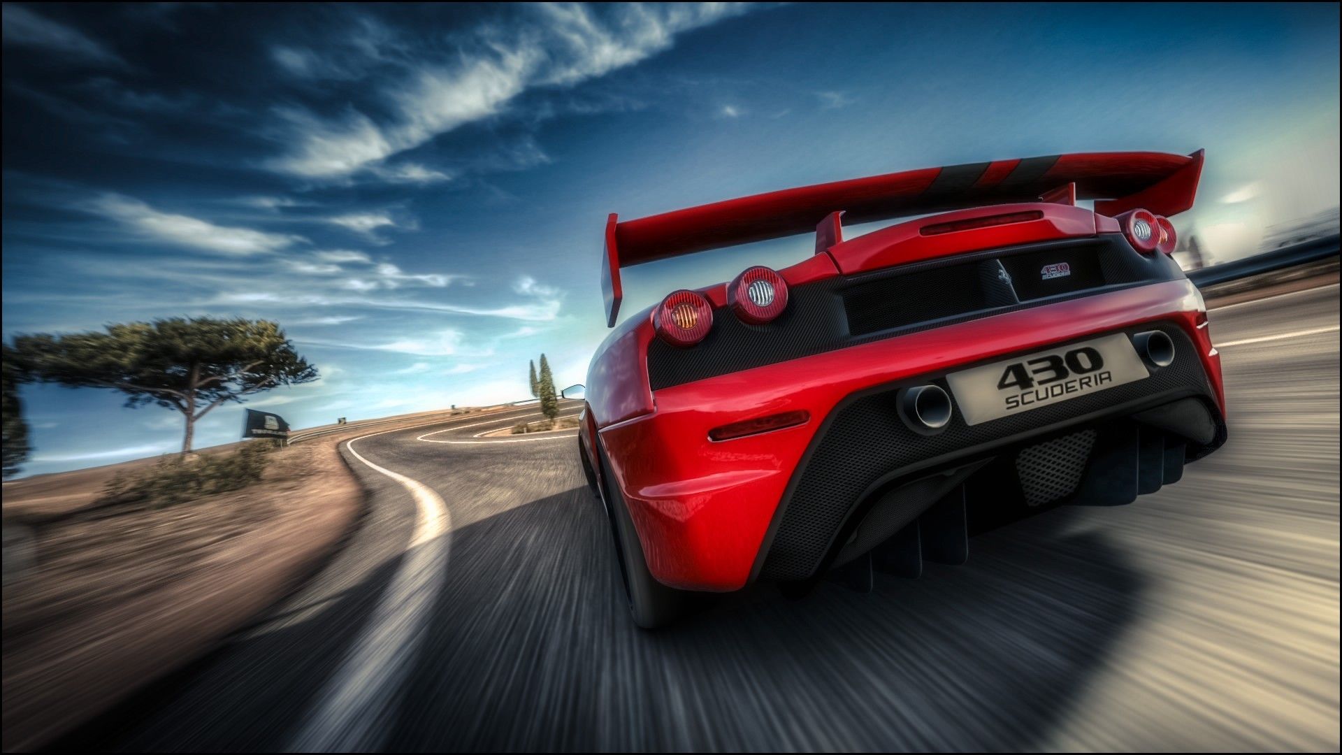 1920x1080 car, Road, Motion Blur, Red Cars, Ferrari, Ferrari F430 Scuderia, Supercars Wallpaper HD / Desktop and Mobile Background