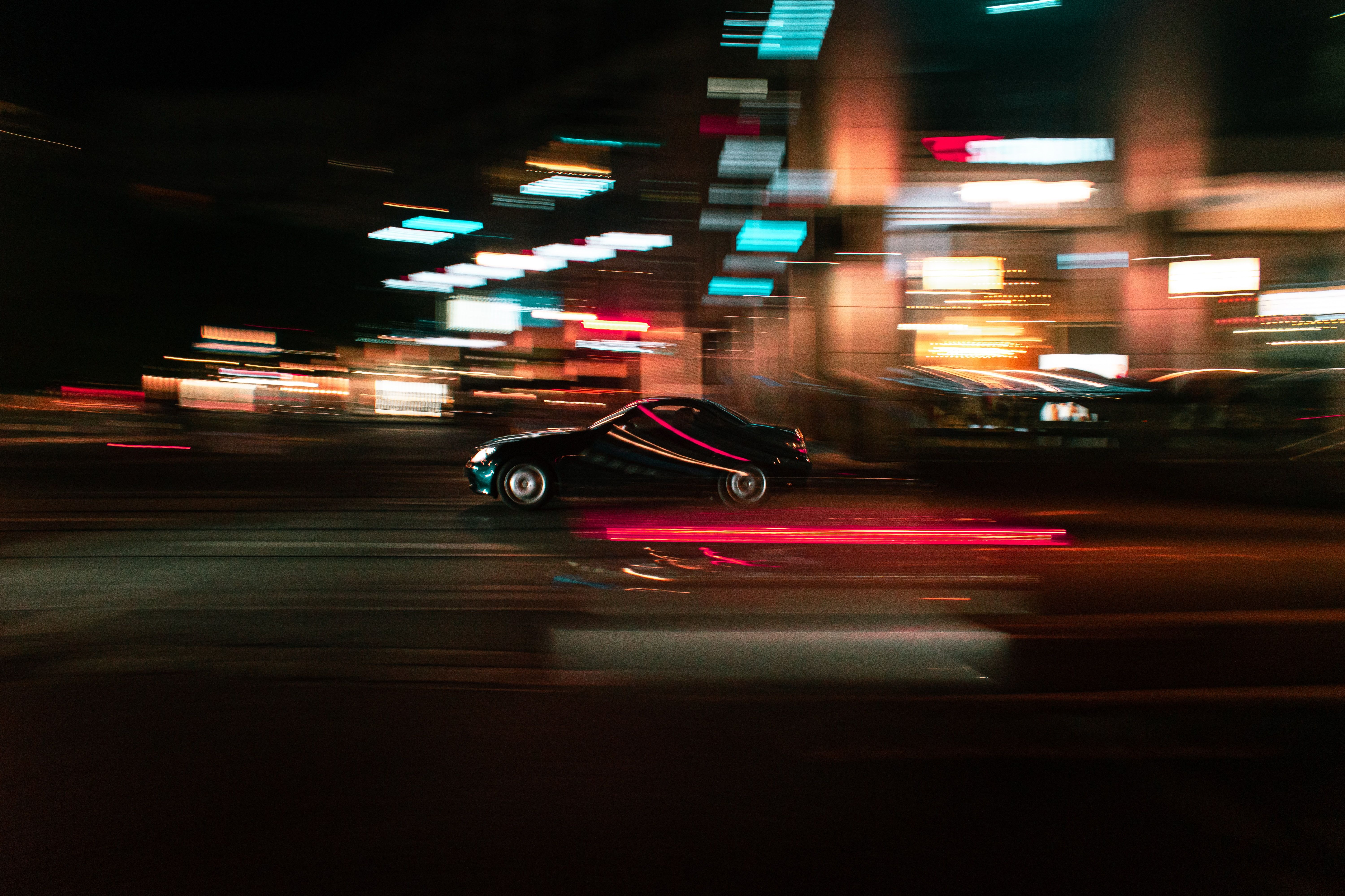6000x4000 Phone wallpaper: Speed, Blur, Night, Cars, Lights, Car, Traffic, Movement, Smooth, Machine 96925