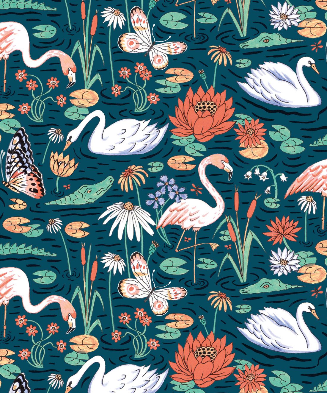 1100x1320 Pond Pattern Wallpaper • Animal Wallpaper