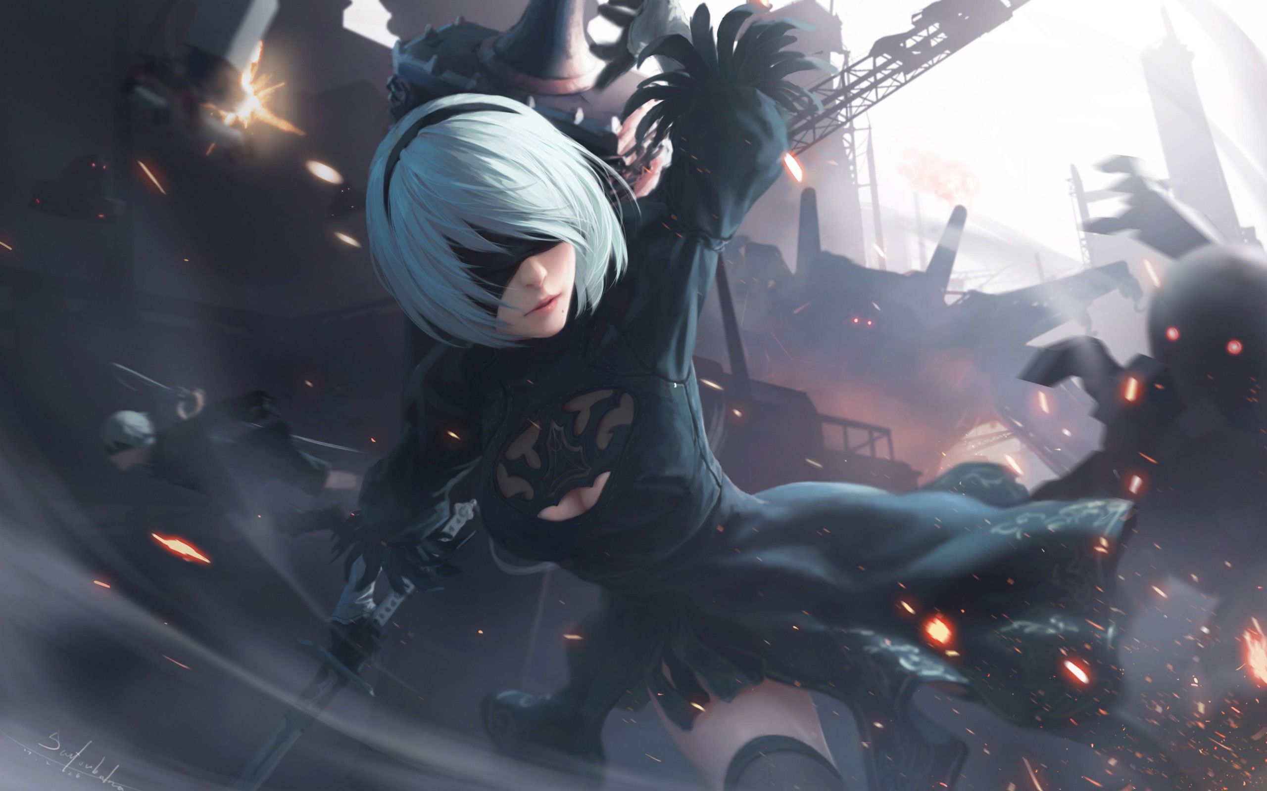 2560x1600 Nier Automata 2B 4K Artwork Wallpaper