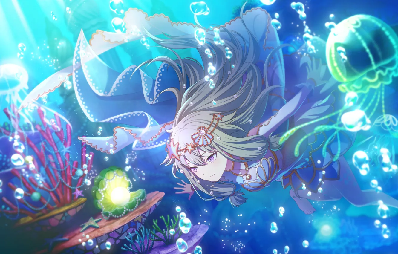 1332x850 Free girl, jellyfish 2K wallpaper for desktop and phone