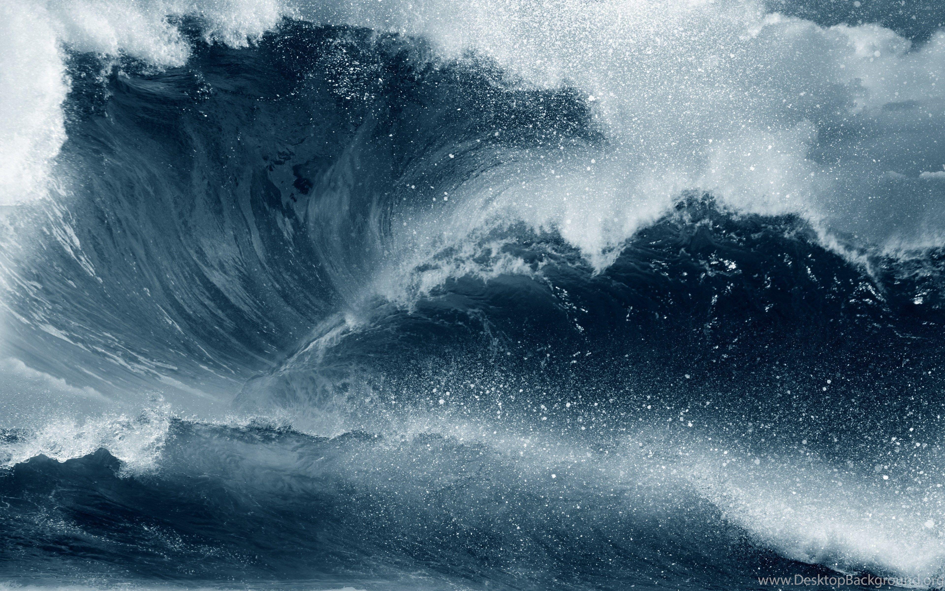 3840x2400 Waves Foam Sea Wave Ocean Wallpaper Desktop Background
