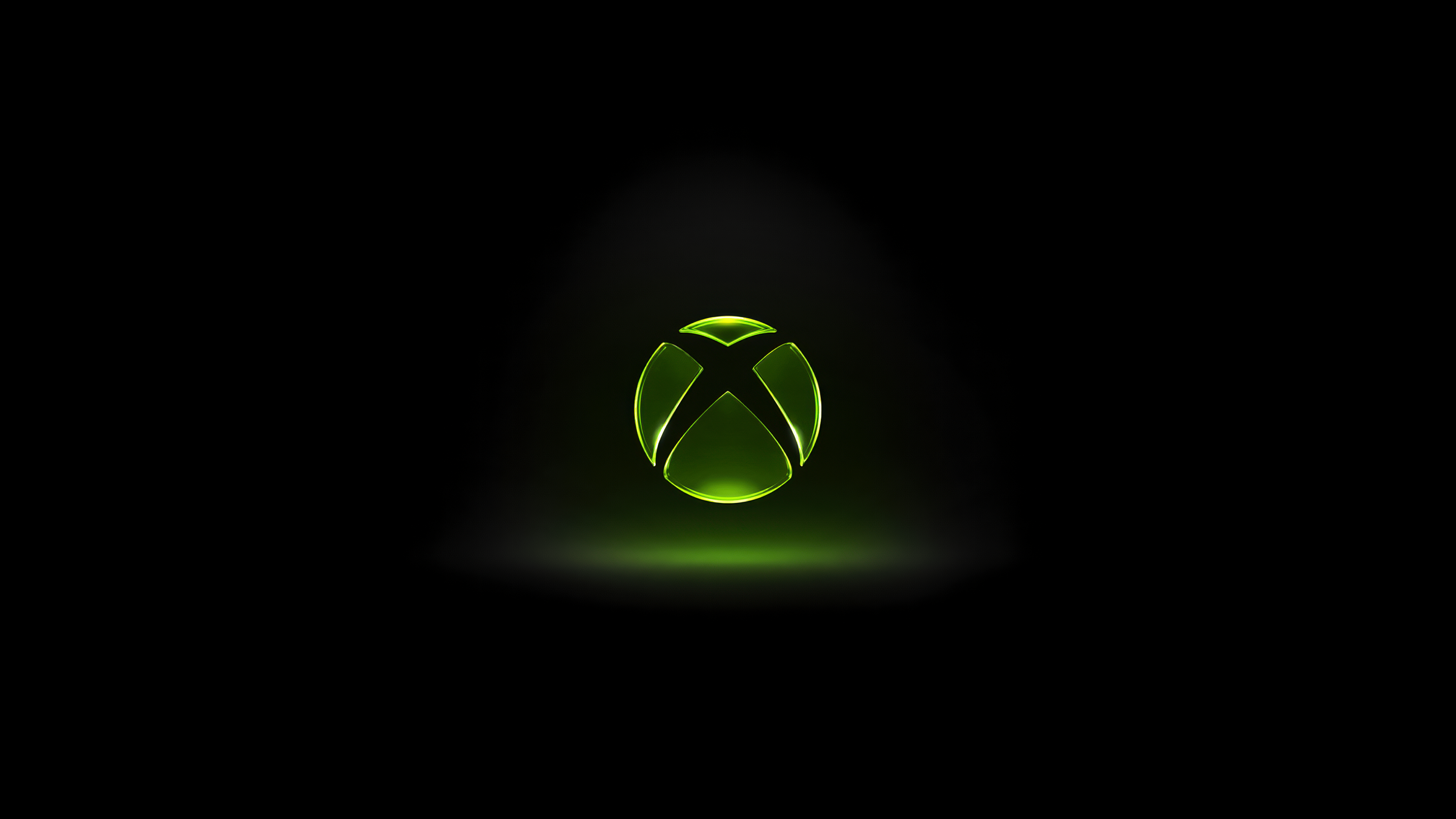 5120x2880 Xbox logo Wallpaper 4K, Black background, Glassy, 5K