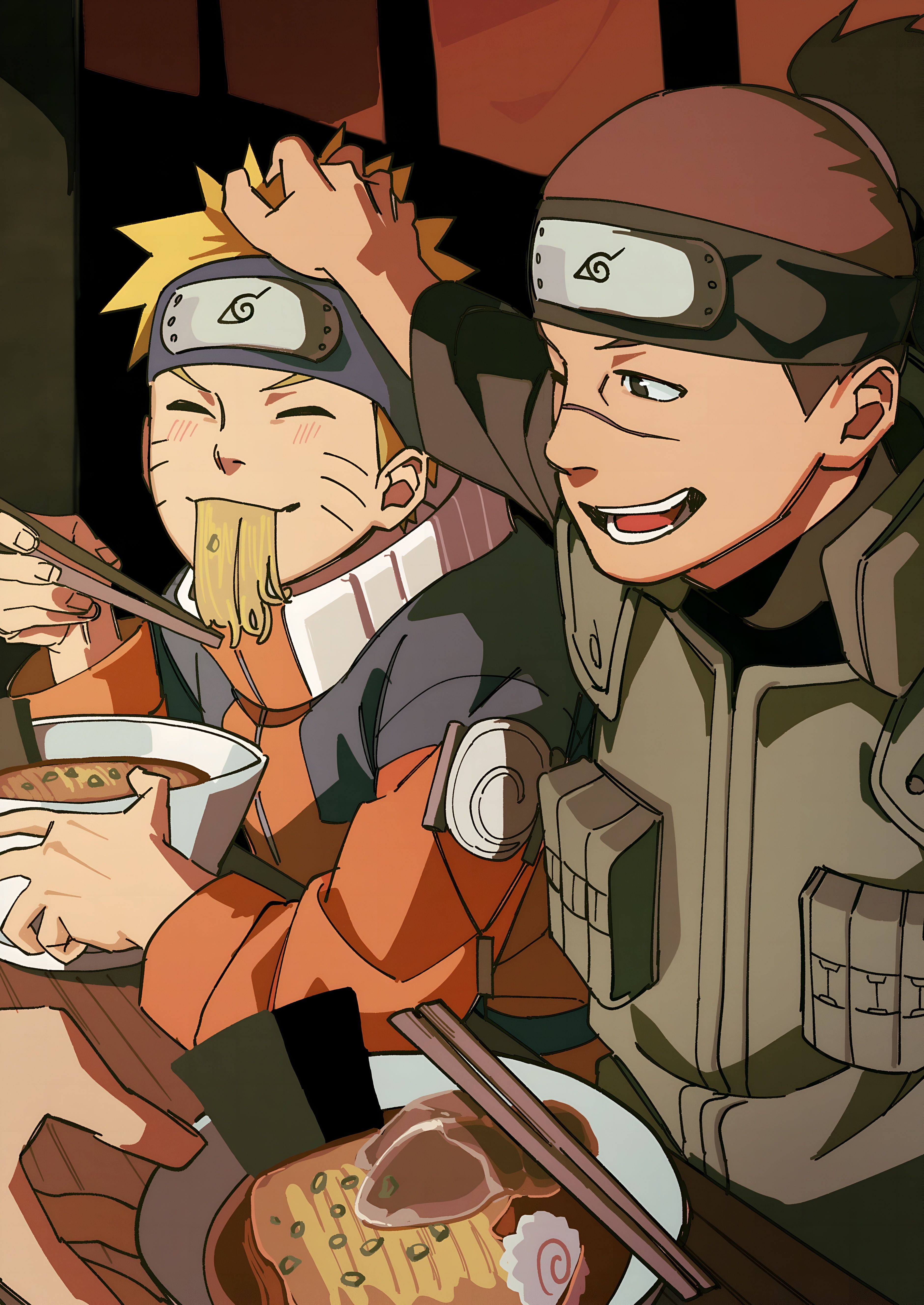 3762x5312 Naruto and Iruka Ramen Dinner Wallpaperx5312