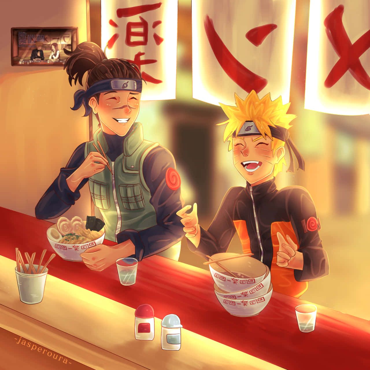 1280x1280 Download Enjoy Naruto Ramen for a meal fit for a ninja! Wallpaper