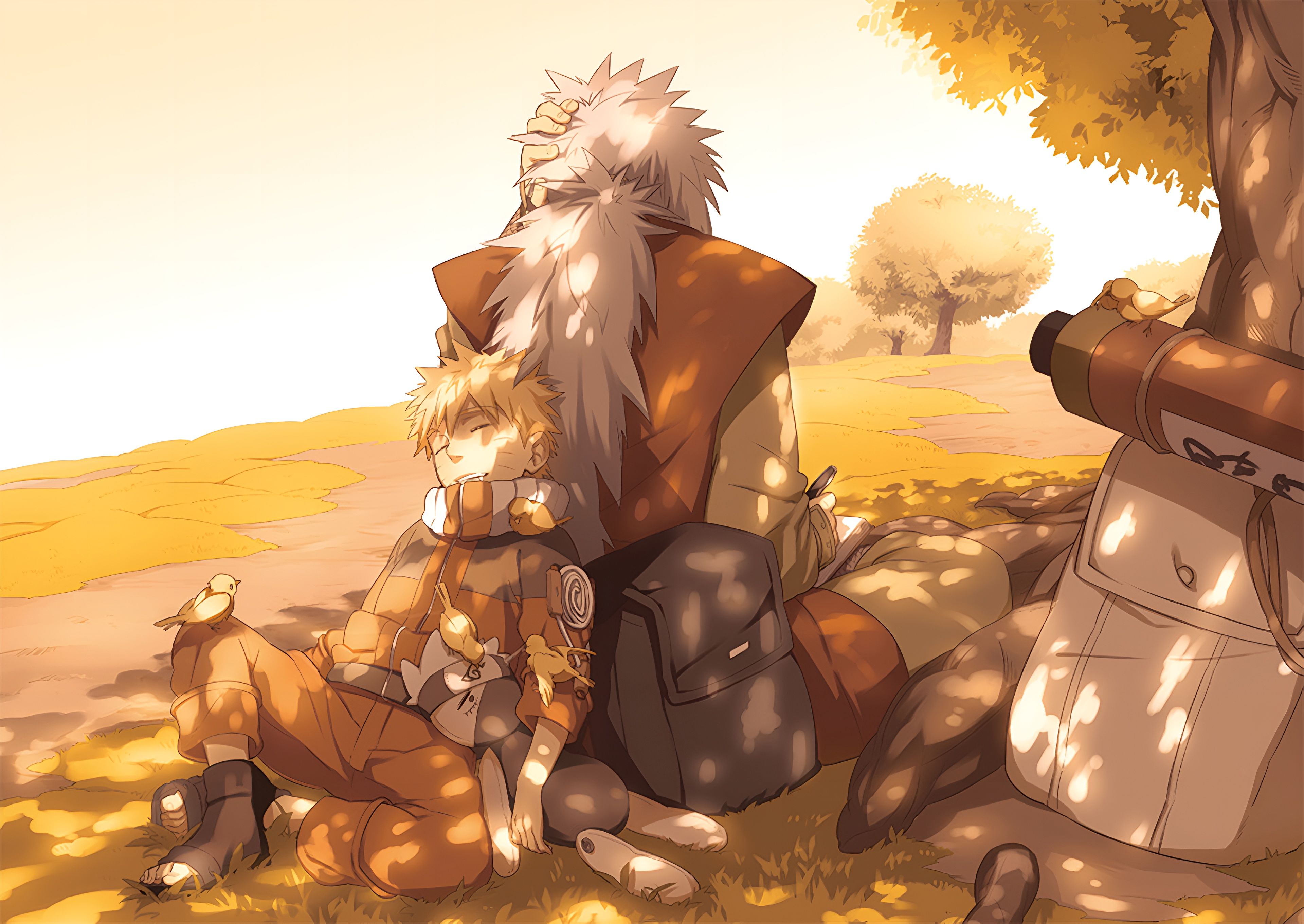 3840x2722 Naruto and Jiraiya Peaceful Moment 4K Wallpaperx2722
