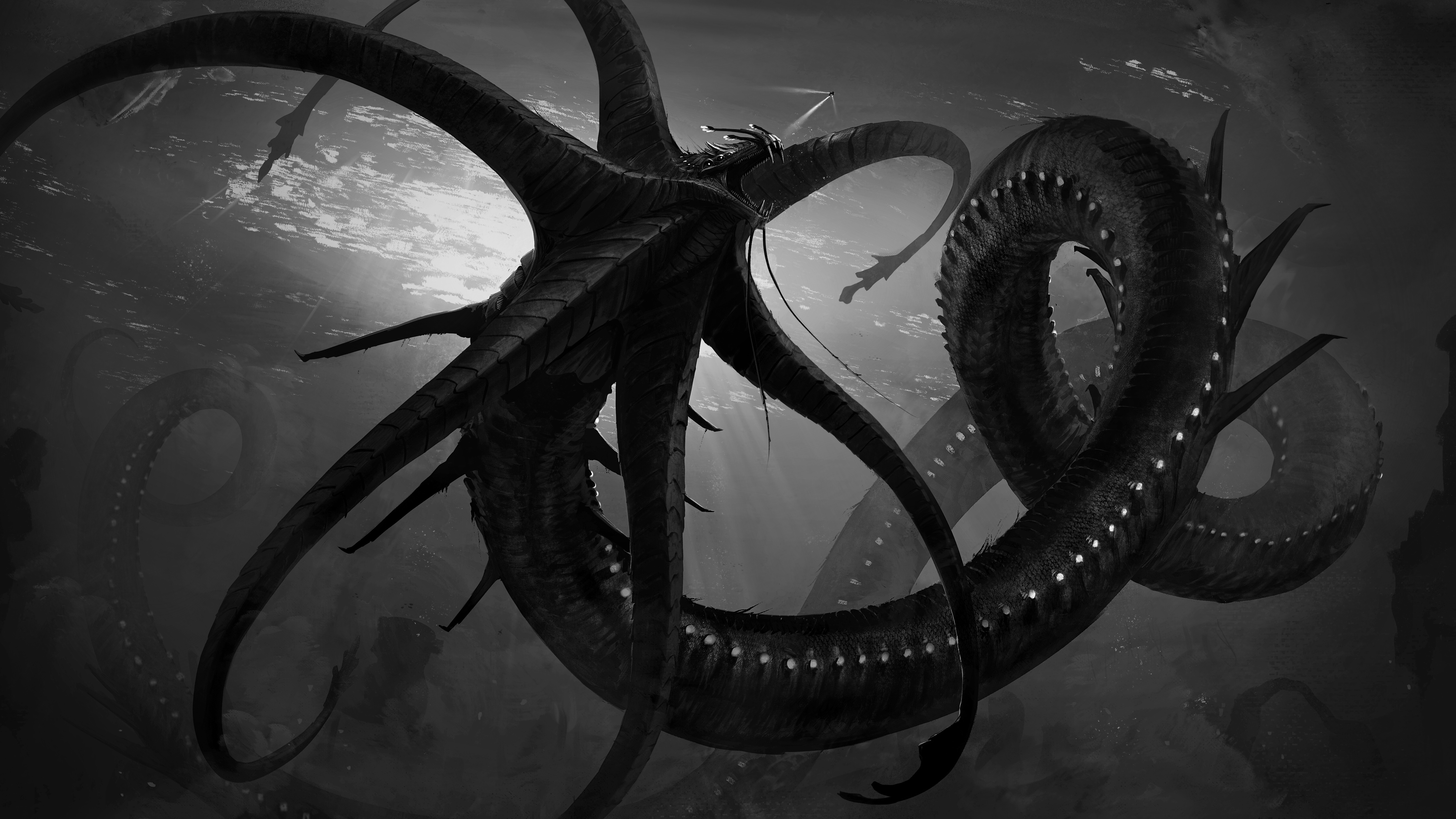 4800x2700 Subnautica Leviathan: Epic 4K Underwater Creature Wallpaper