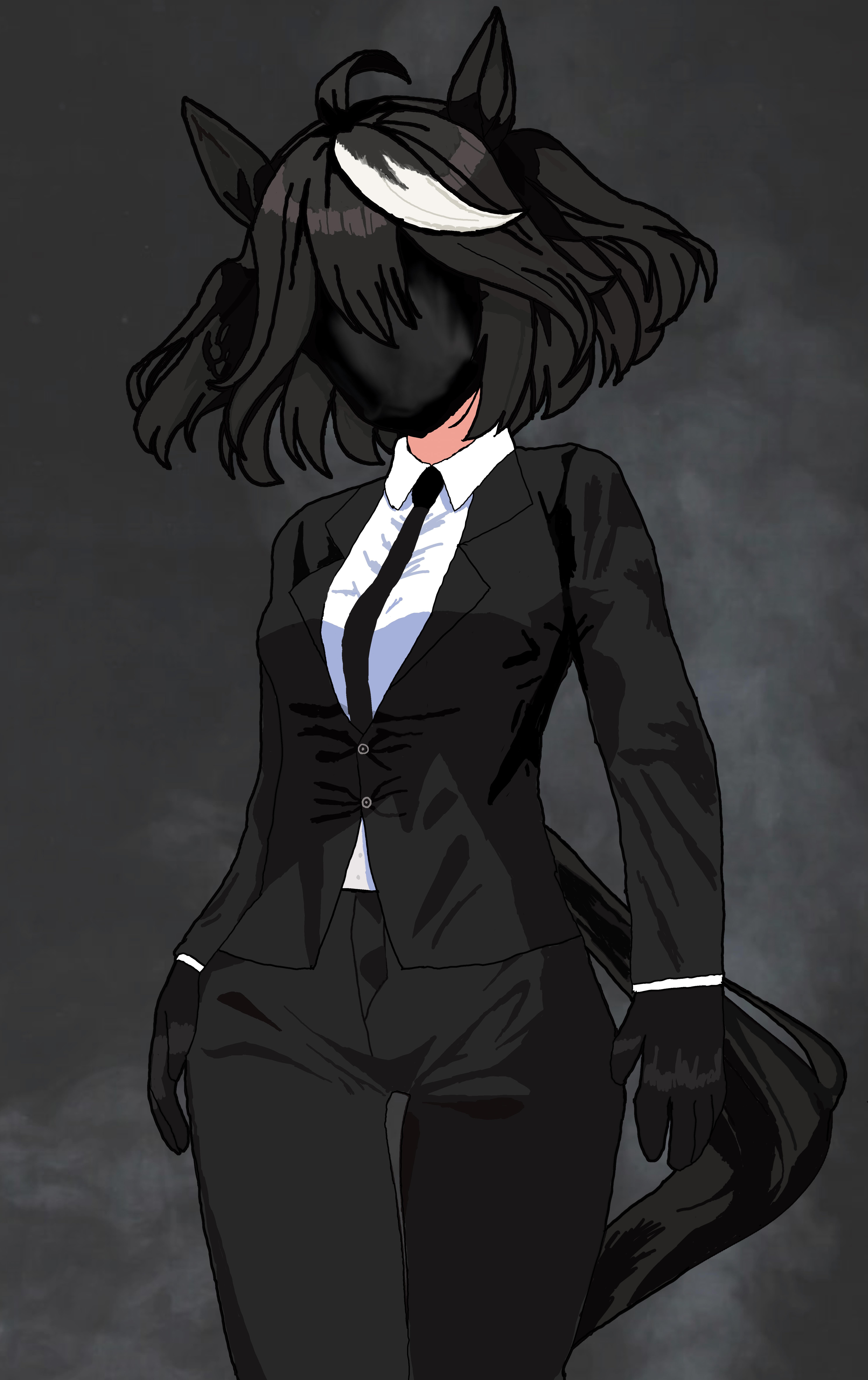 5949x9454 I drew Kitasan Black being a bit silent