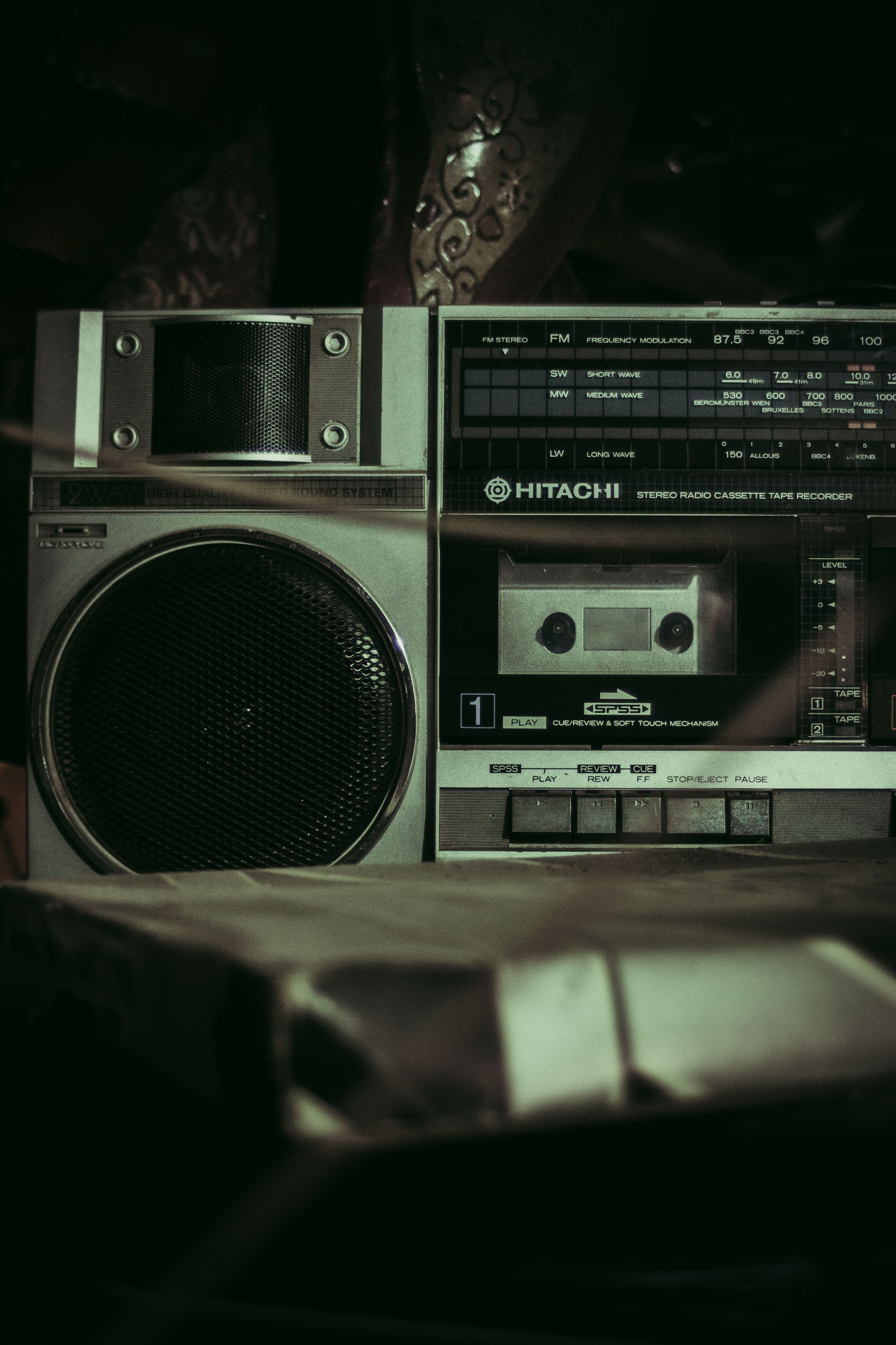 3168x4752 Retro Hitachi Boombox in Vintage Setting · Free