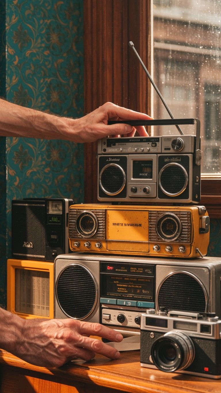 768x1360 Download Retro Music Explosion Image, Watercolor, Retro