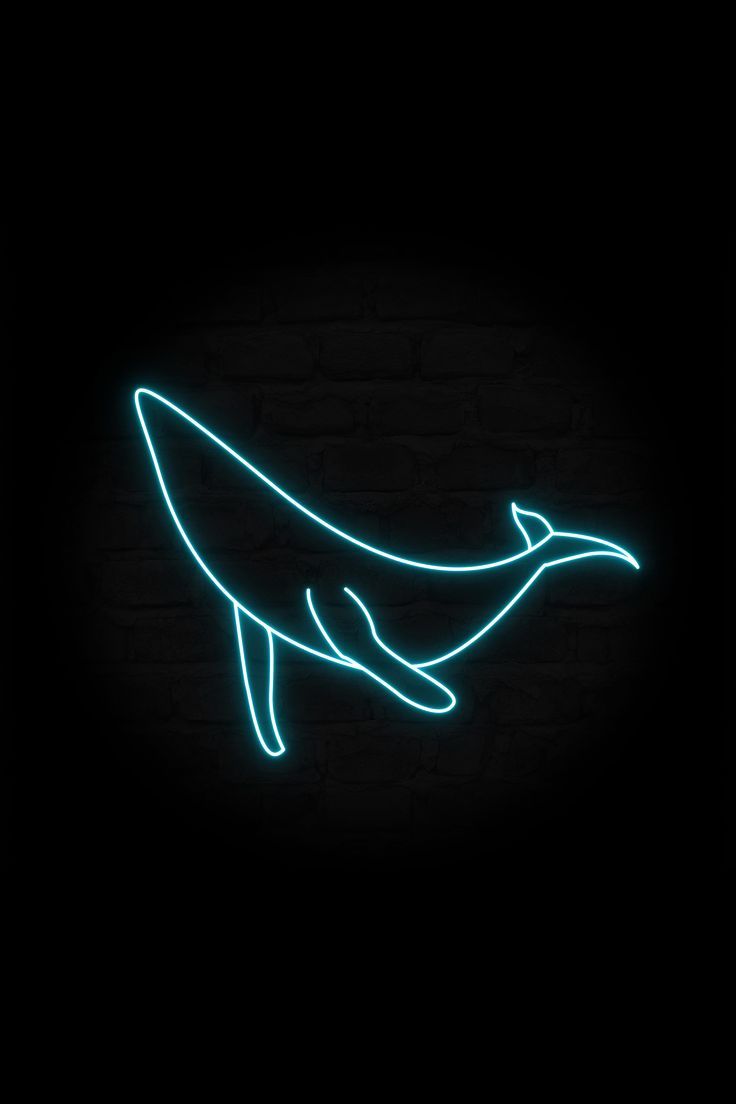 736x1104 Neon Line Blue Whale. Whale outline, Neon, Outline drawings. Whale silhouette wallpaper, Whale outline