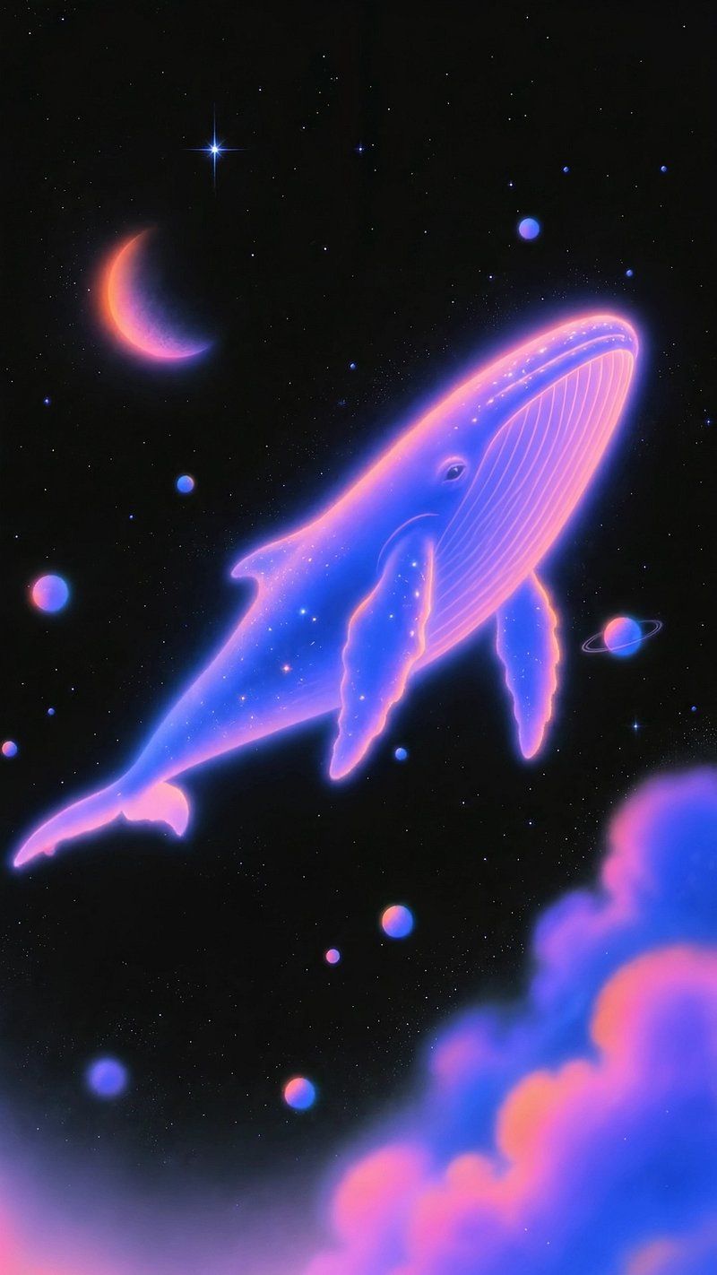 800x1422 Vertical Low Angle Video Neon Whale