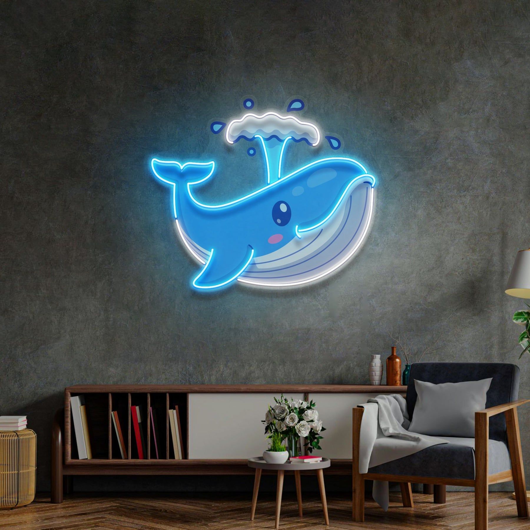1800x1800 Baby Whale Spout LED Neon Sign Light Pop Art