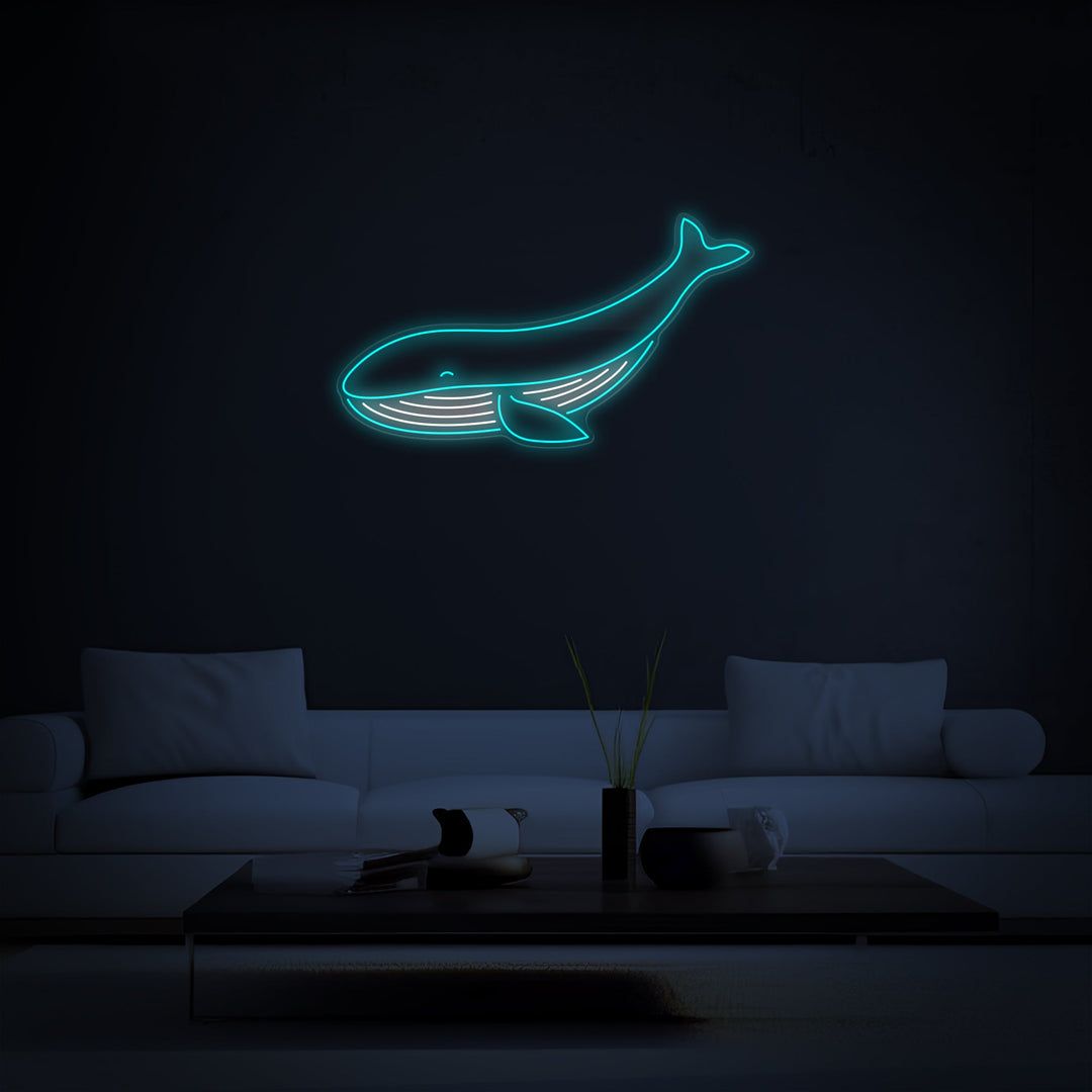 1080x1080 Blue Whale Neon Display