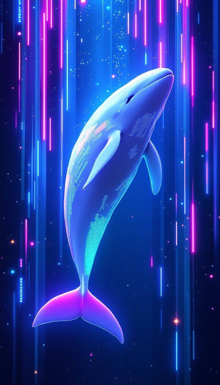 768x1344 Download Neon Whale Dreams Image, Cyberpunk, Neon