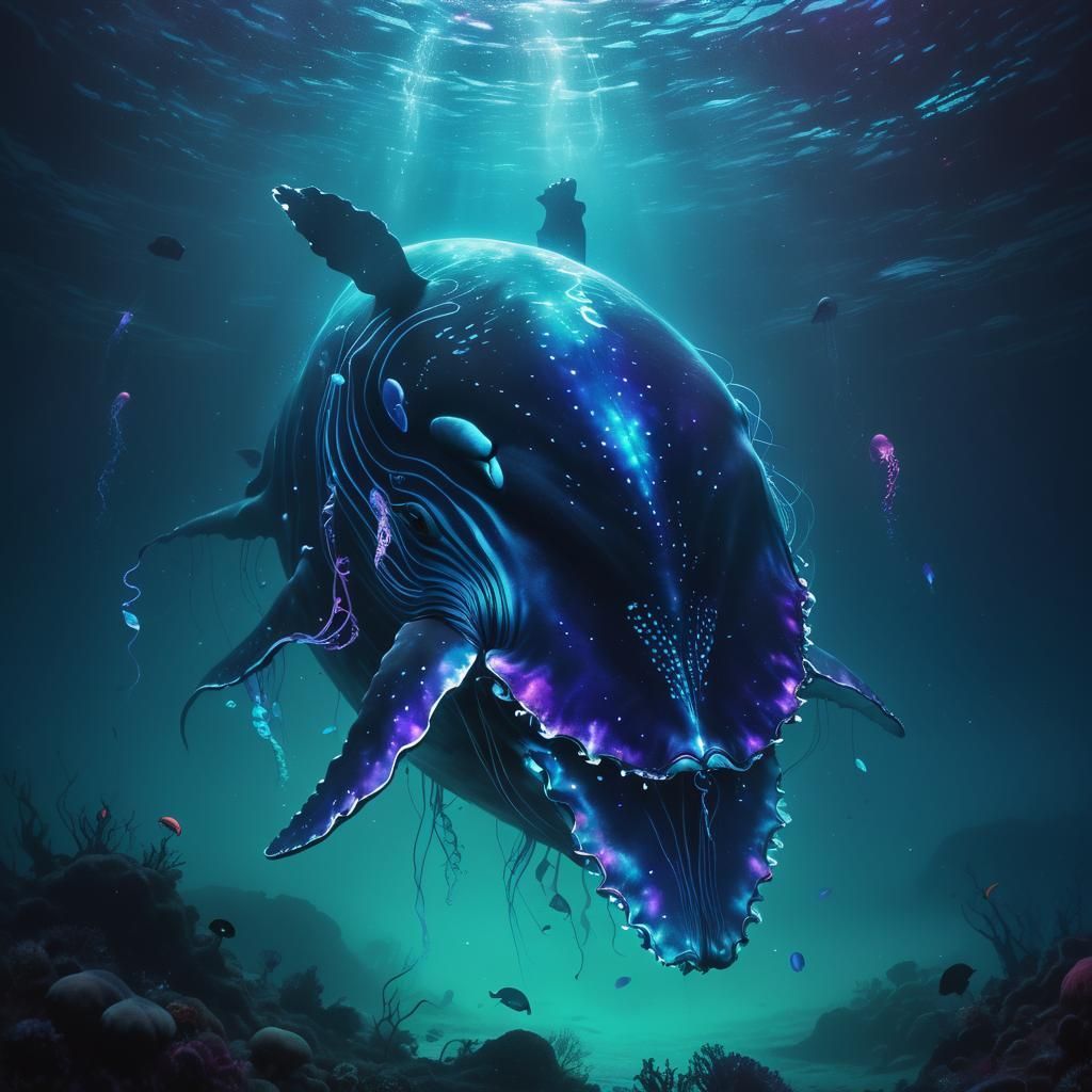 1024x1024 whale in deep sea Whale in Deep Sea, Neon C