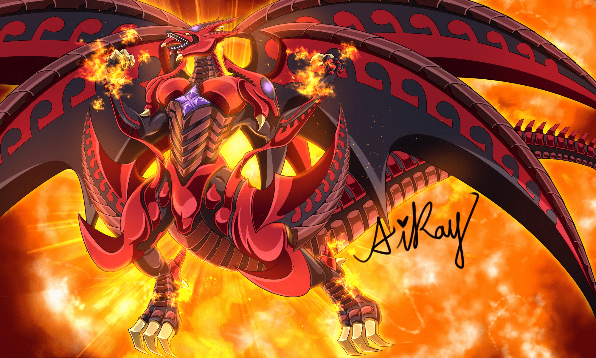 2000x1200 Red Supernova Dragon(Art by me :)
