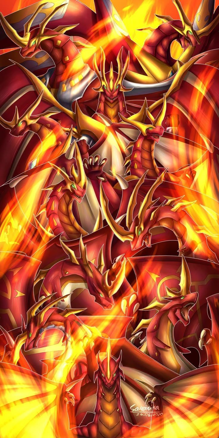 736x1472 Dragonoid Powerful Demon with Flames. Yugioh card back wallpaper, Yugioh crimson dragon tattoo, Yugioh