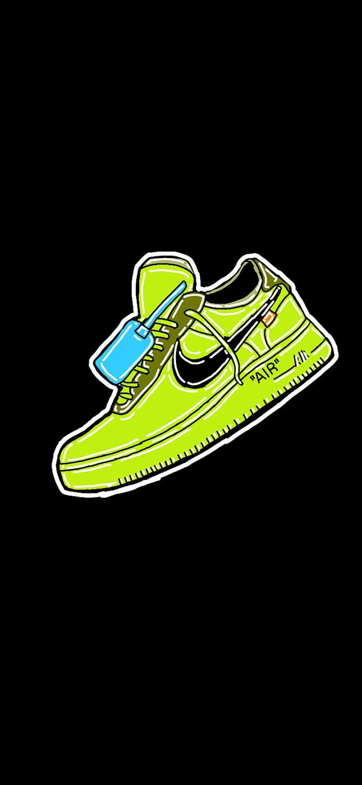 736x1594 AF1 Off White Volt, Af1 Off White, Air Force Air Force One, Nike, Nike X Off White, HD Phone Wallpaper