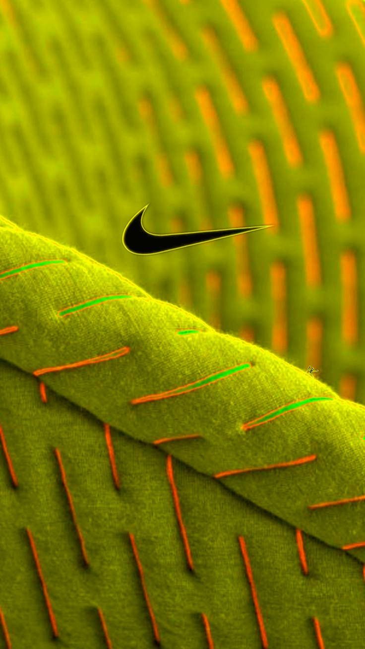 736x1308 Nike Logo on Green Leaf Wallpaper. Textured nike background, Textured nike logo art, Textured nike