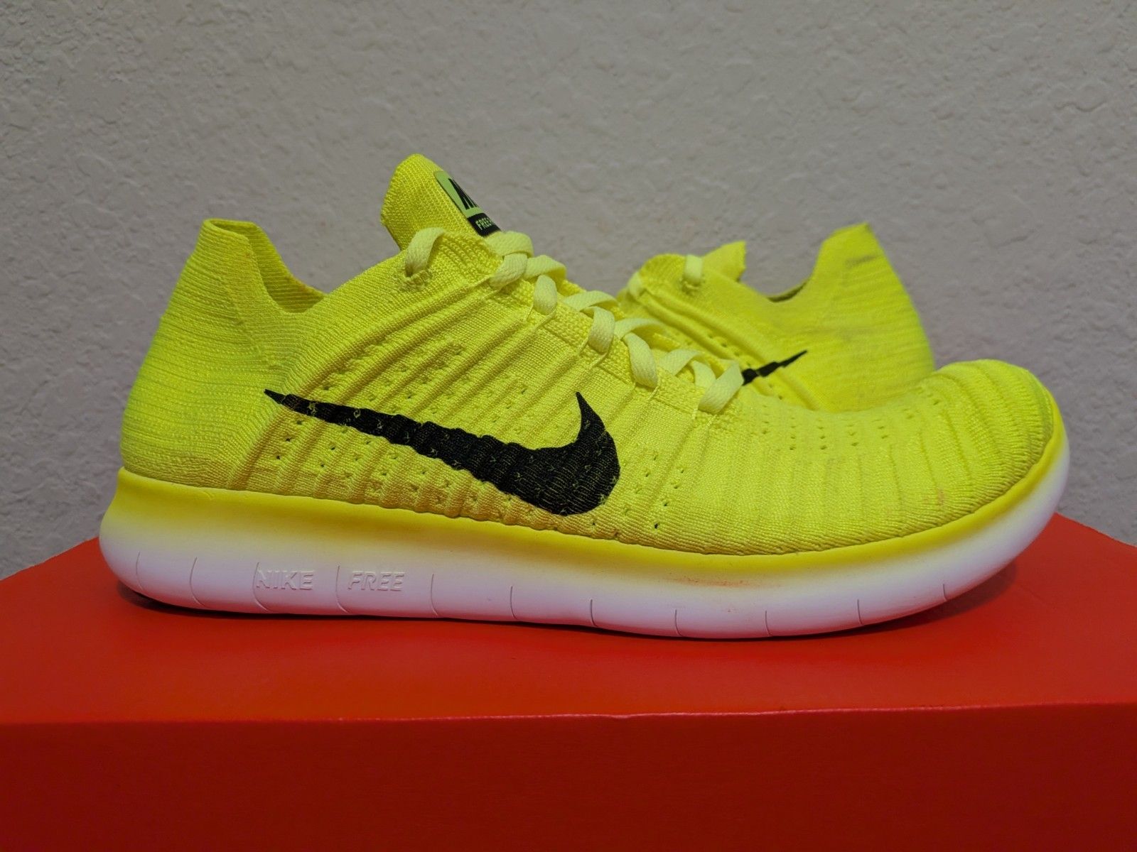 1600x1200 Nike Free RN Flyknit 'Medal Stand' Olympics Neon Green Volt 842545 700 Size 9.5