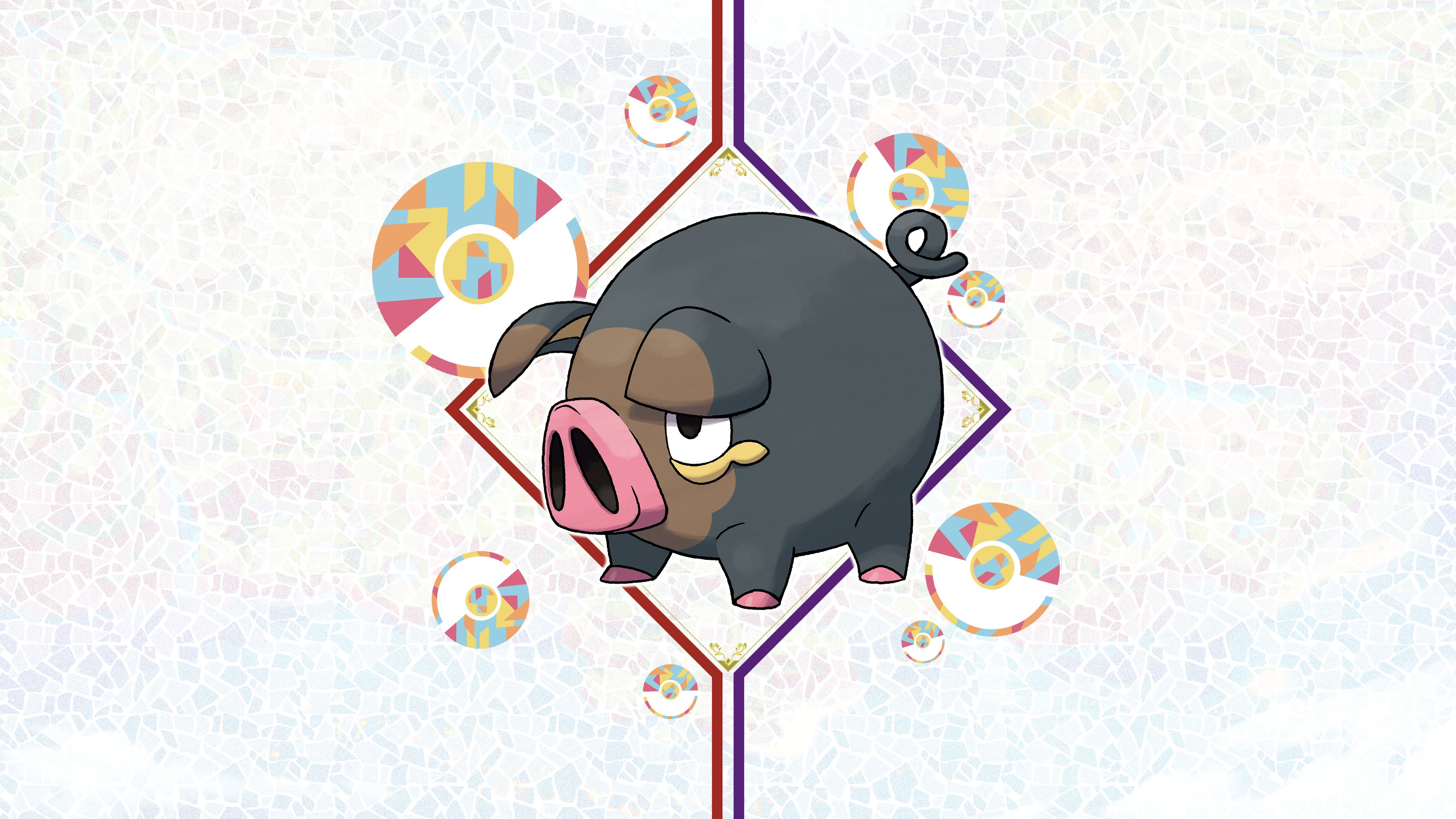 3840x2160 Pokémon Scarlet & Violet Lechonk Wallpaper with Monocle