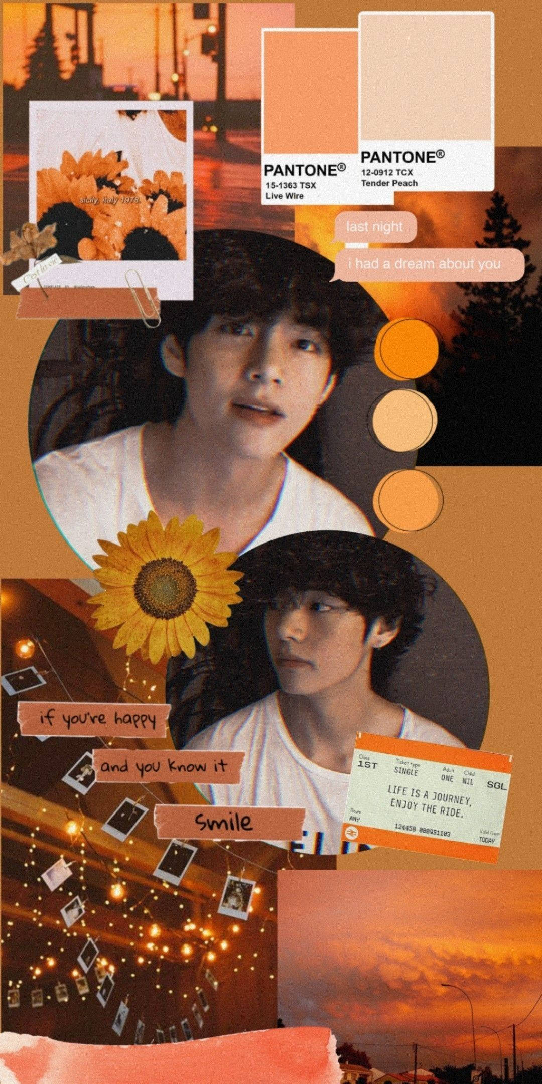 1080x2160 Download BTS Aesthetic Kim Taehyung Collage Wallpaper