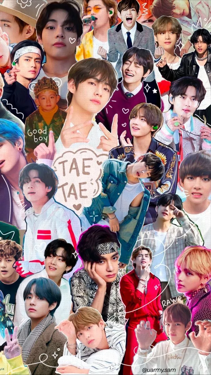 675x1200 BTS V Collage Wallpaper
