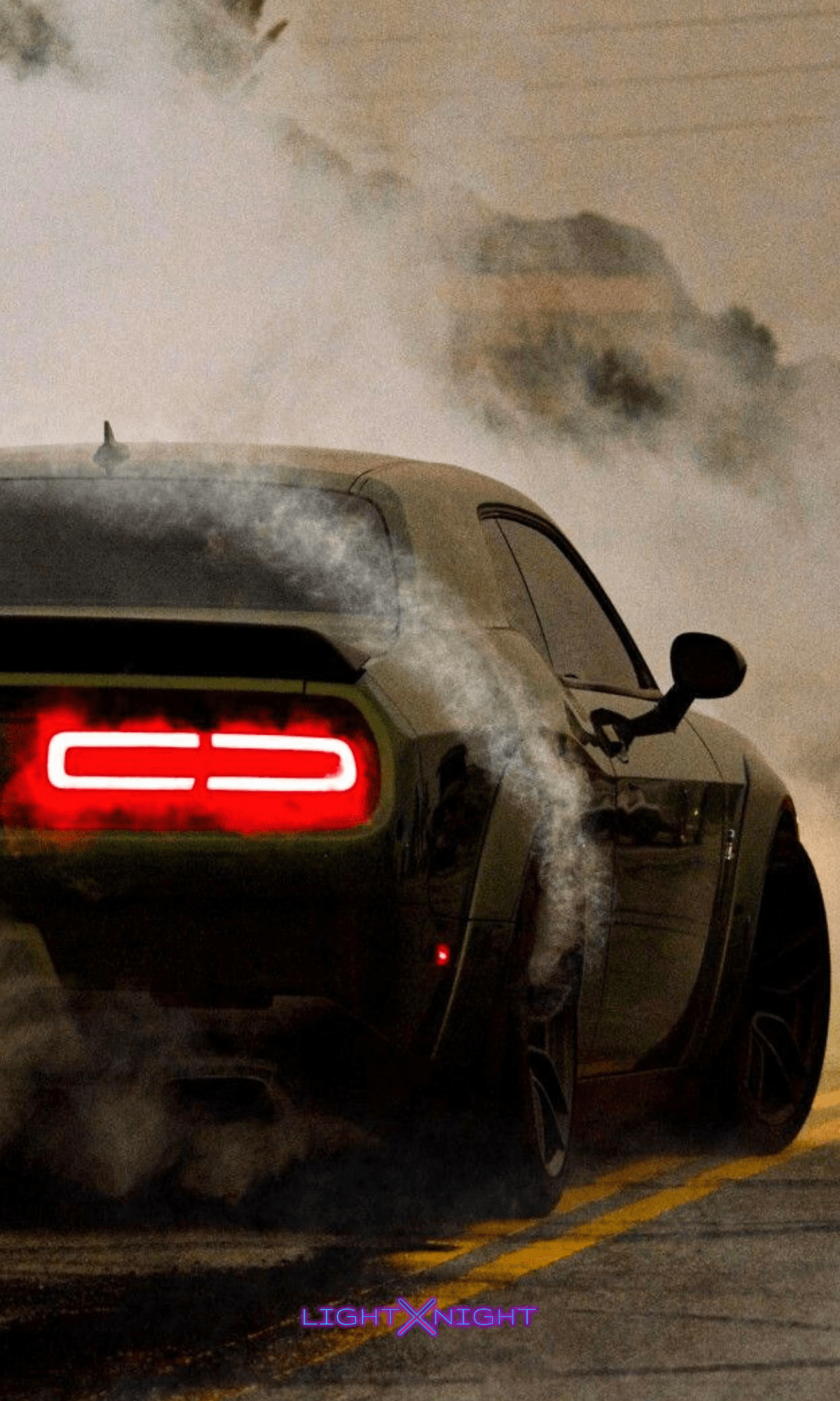 1200x2000 Dodge Challenger SRT Rear Neon Poster