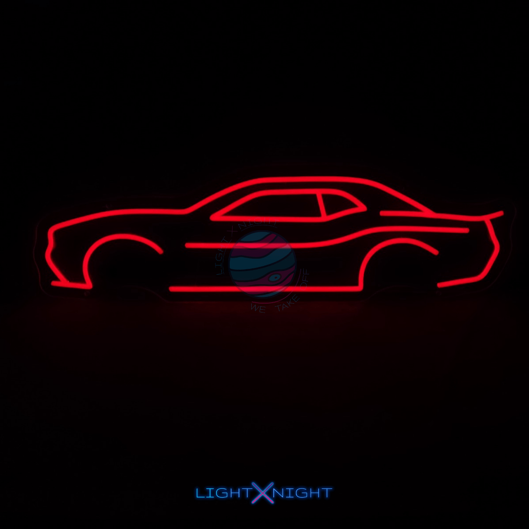 1080x1080 Dodge Challenger Silhouette Neon Sign