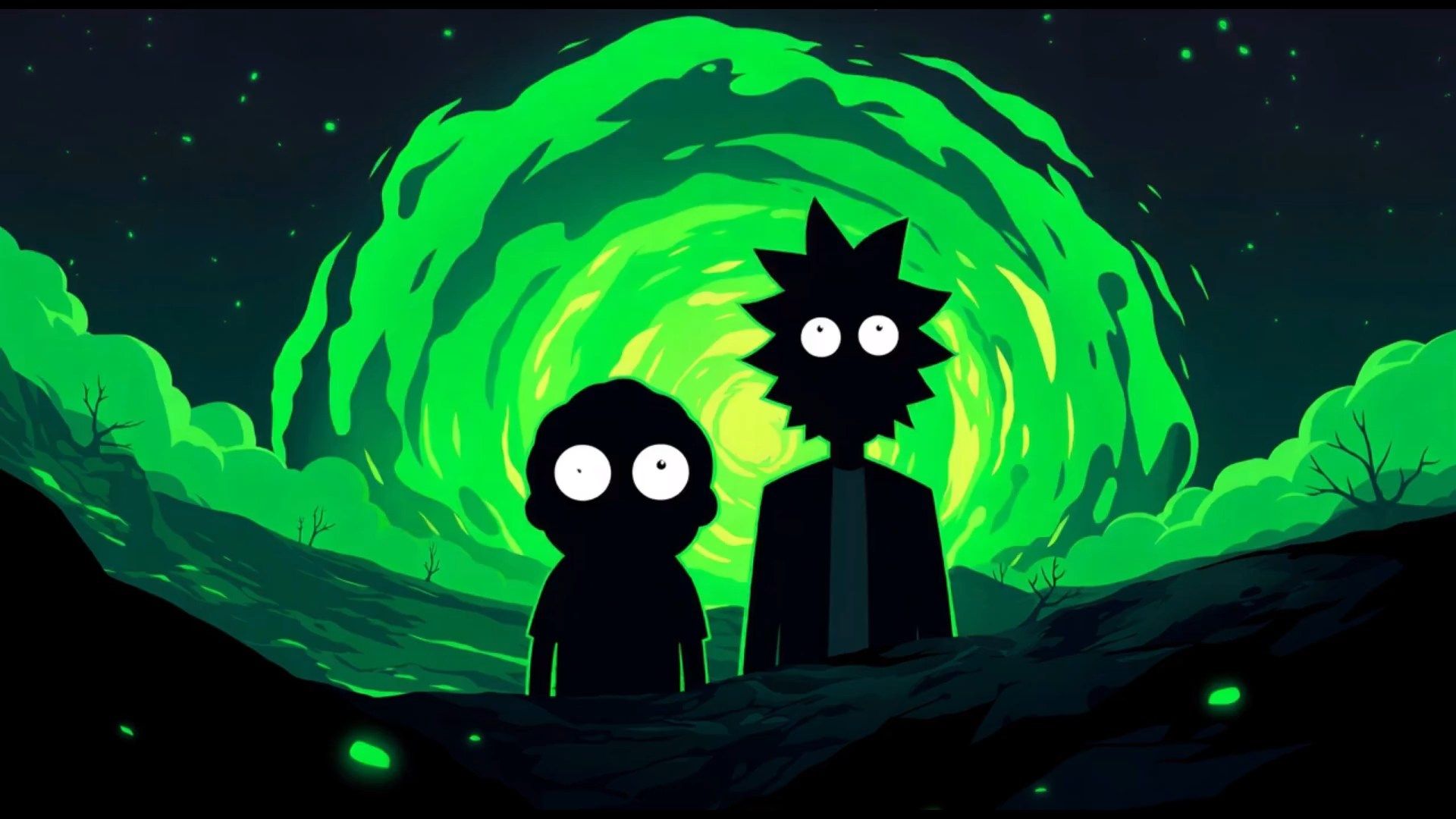1920x1080 Rick And Morty Green Portal Live Wallpaper