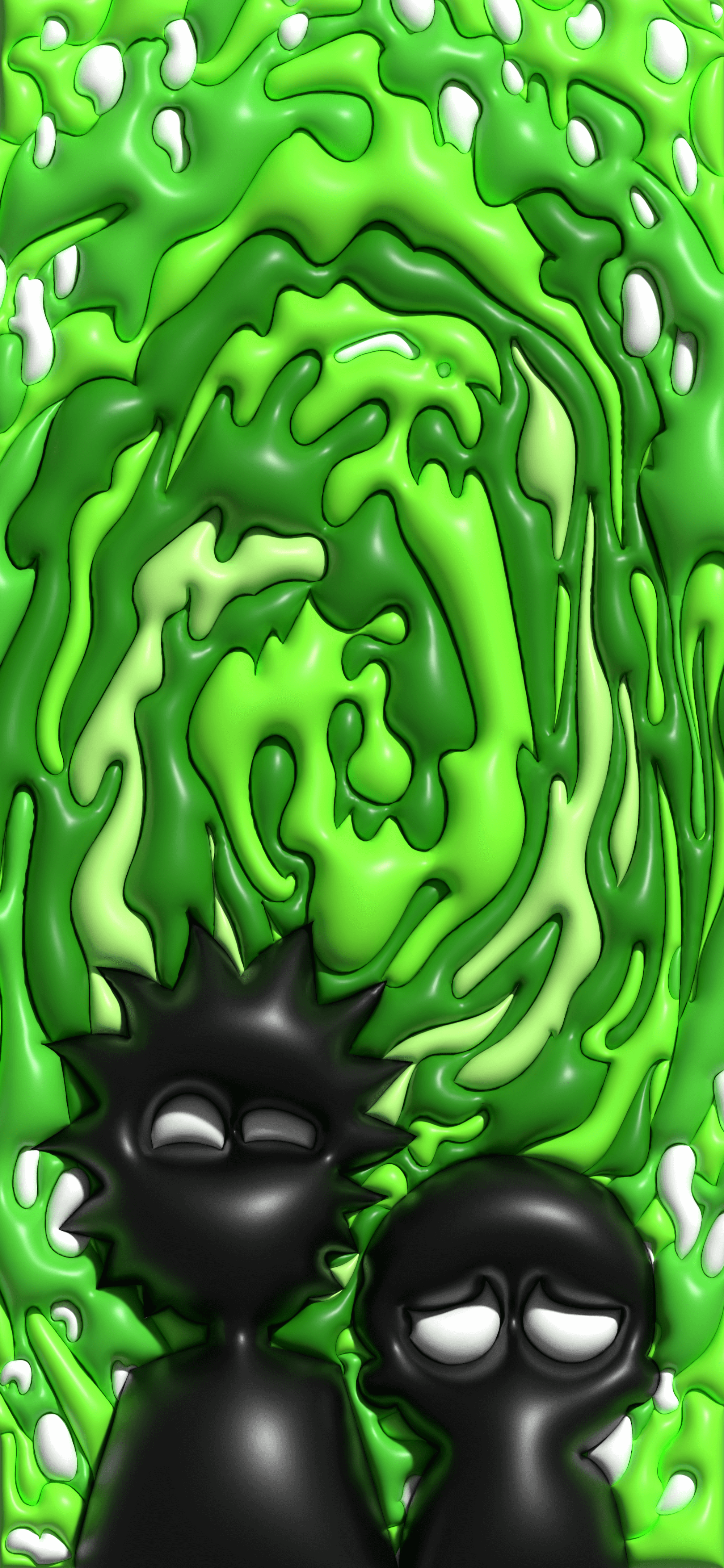 2000x4329 Rick & Morty 3D Portal Wallpaper