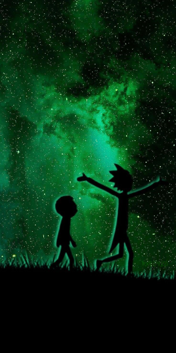 736x1472 iPhone wallpaper rick and morty. Rick and morty green, Rick and morty space, Rick and