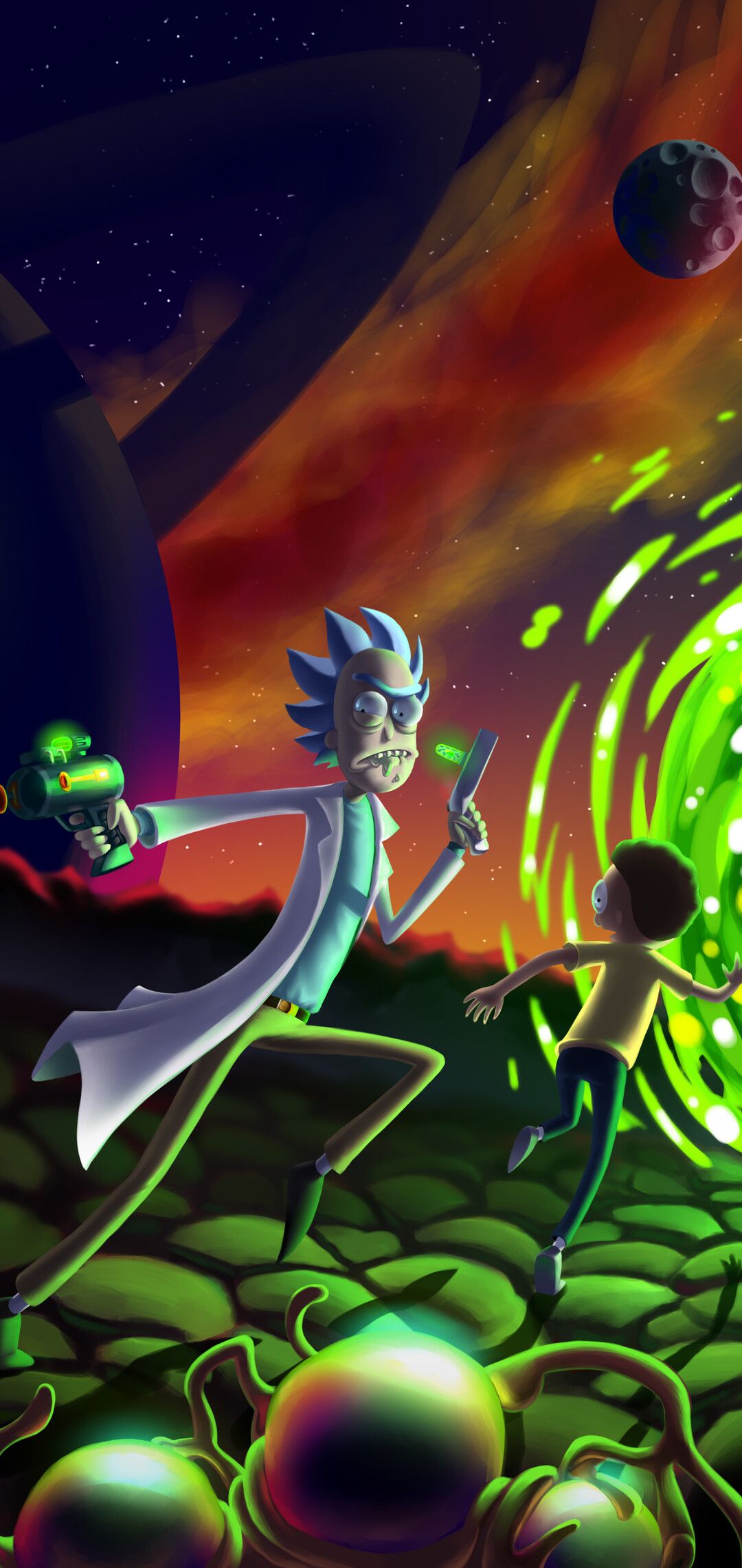1080x2280 Rick and Morty Wallpaper