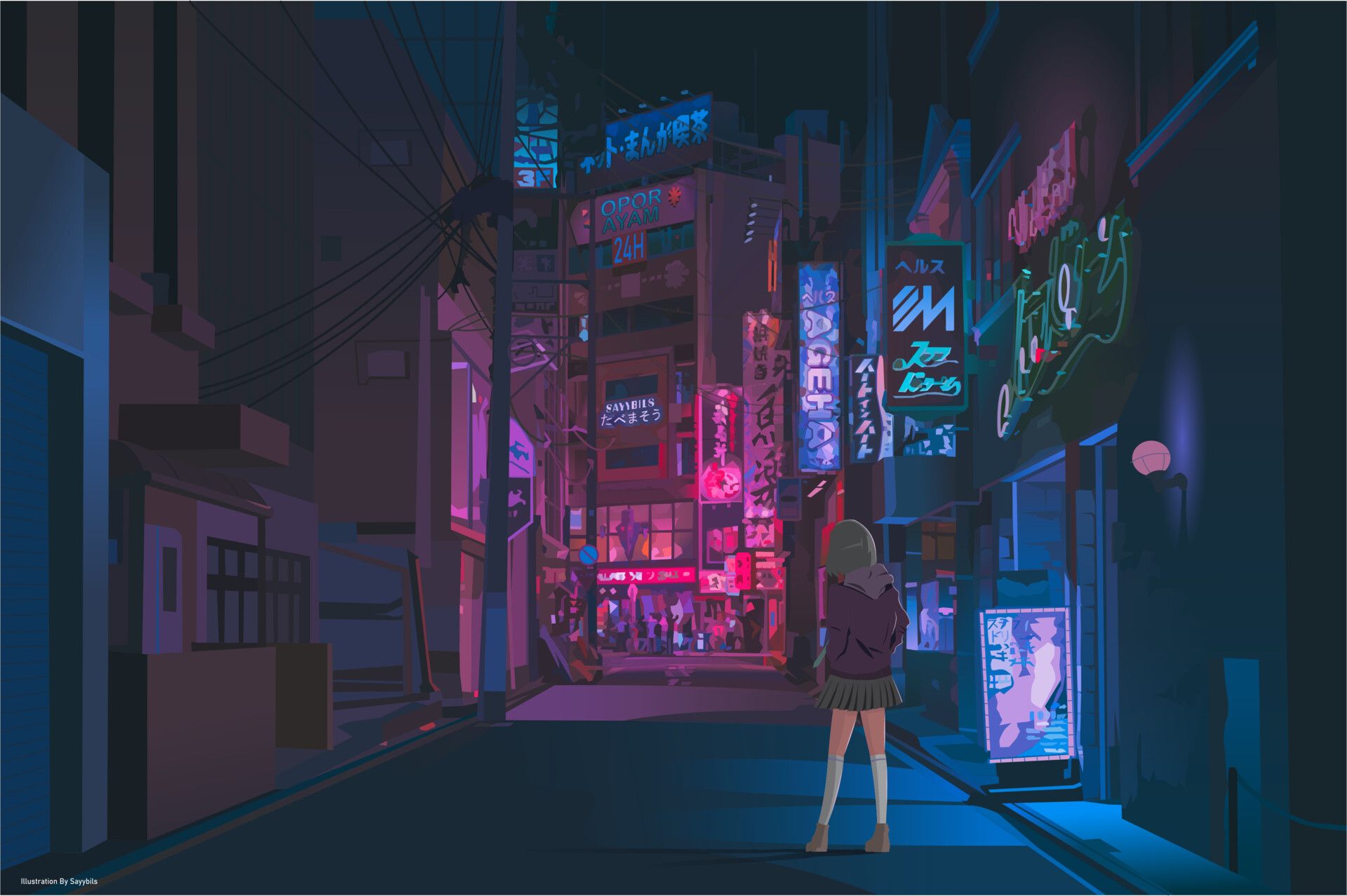 1920x1278 Midnight tokyo alley