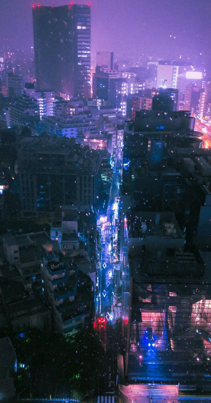 736x1402 Aerial View of Miami Cyberpunk City at Night. Tokyo night rain wallpaper, Night in tokyo