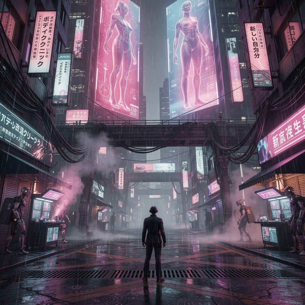 1008x1008 Download Neon Tokyo Midnight Image, Neon, Futuristic
