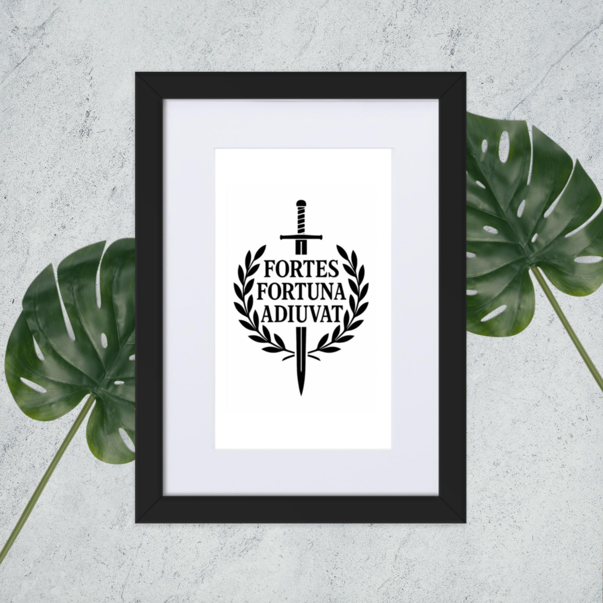 2000x2000 Fortes Fortuna Adiuvat Print. Fortune Favors Brave Latin Quote Wall Art (framed)