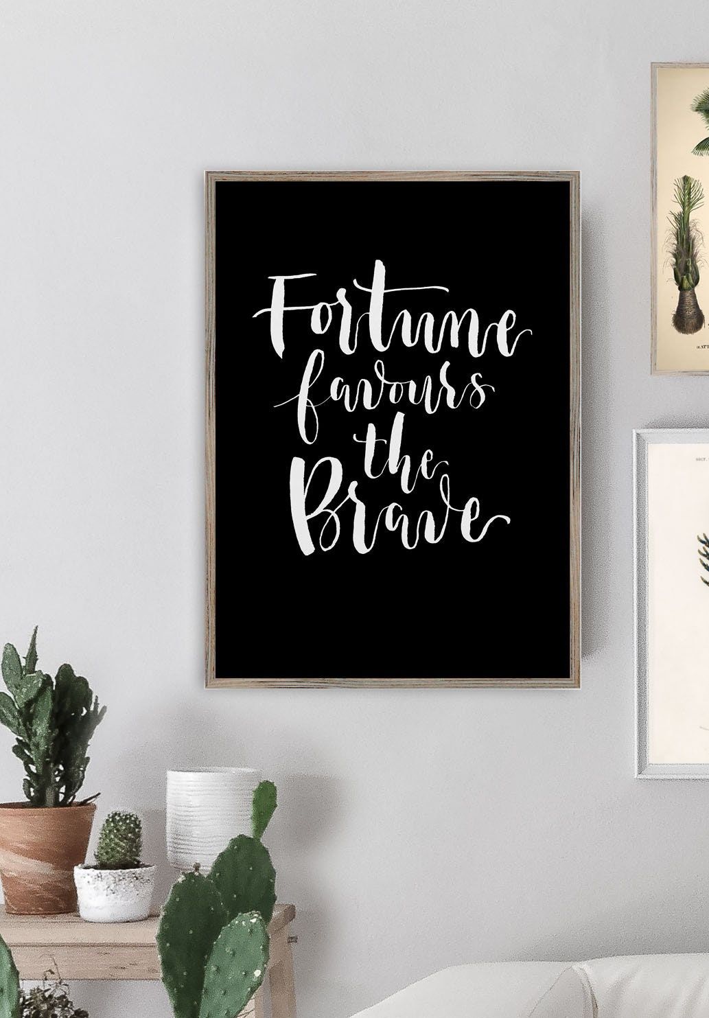 1033x1483 Gift for Men, Fortune Favours the Brave. Fortune Favors the Brave. Monochrome Inspirational Wall Art. Quote, Motivational Print. Monochrome
