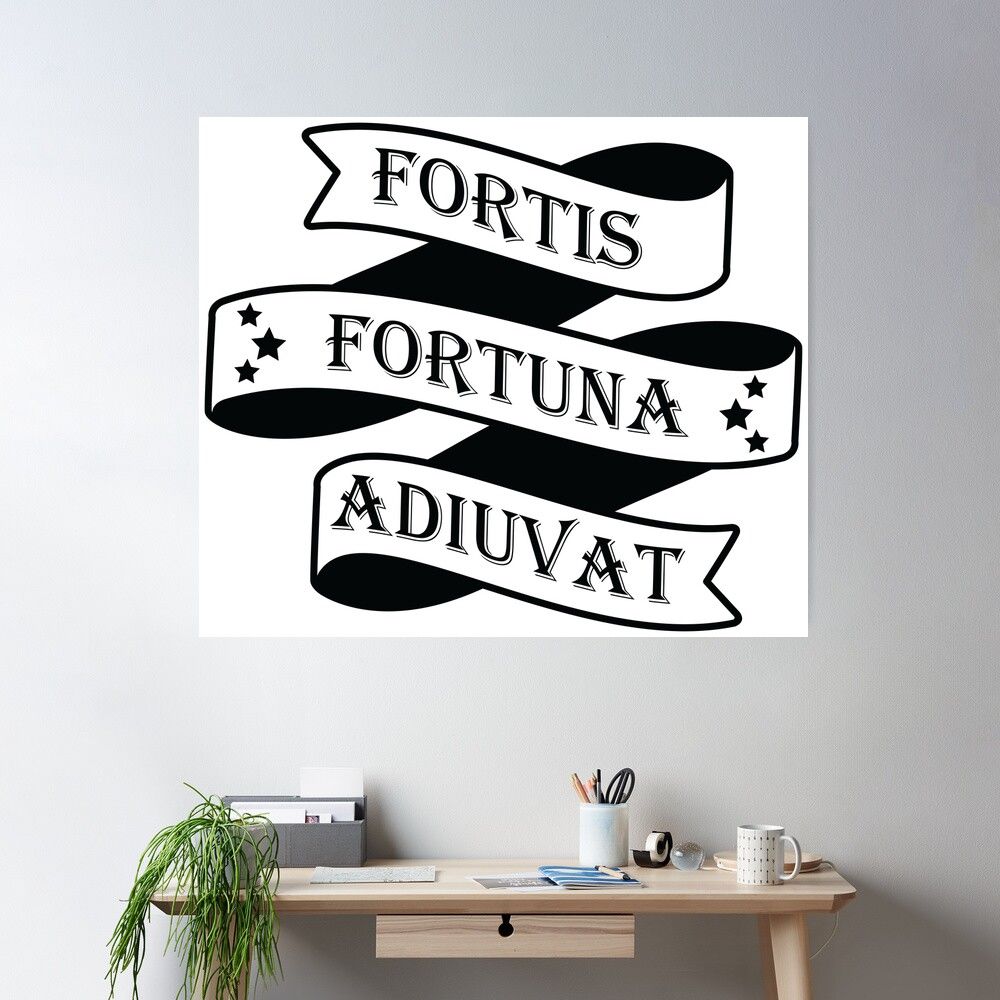 1000x1000 Fortis Fortuna Adiuvat (Fortune Favors the Brave) Poster