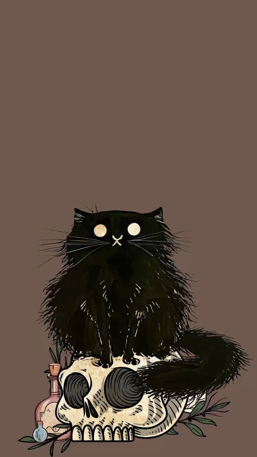 1080x1920 Aesthetic Halloween Black Cat Wallpaper